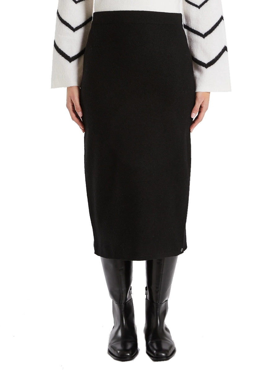 GONNA LUNGA IN PURA LANA DONNA NERO