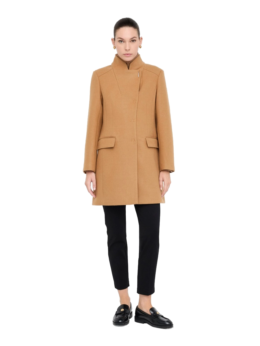 CAPPOTTO CORTO IN MISTO LANA DONNA BEIGE