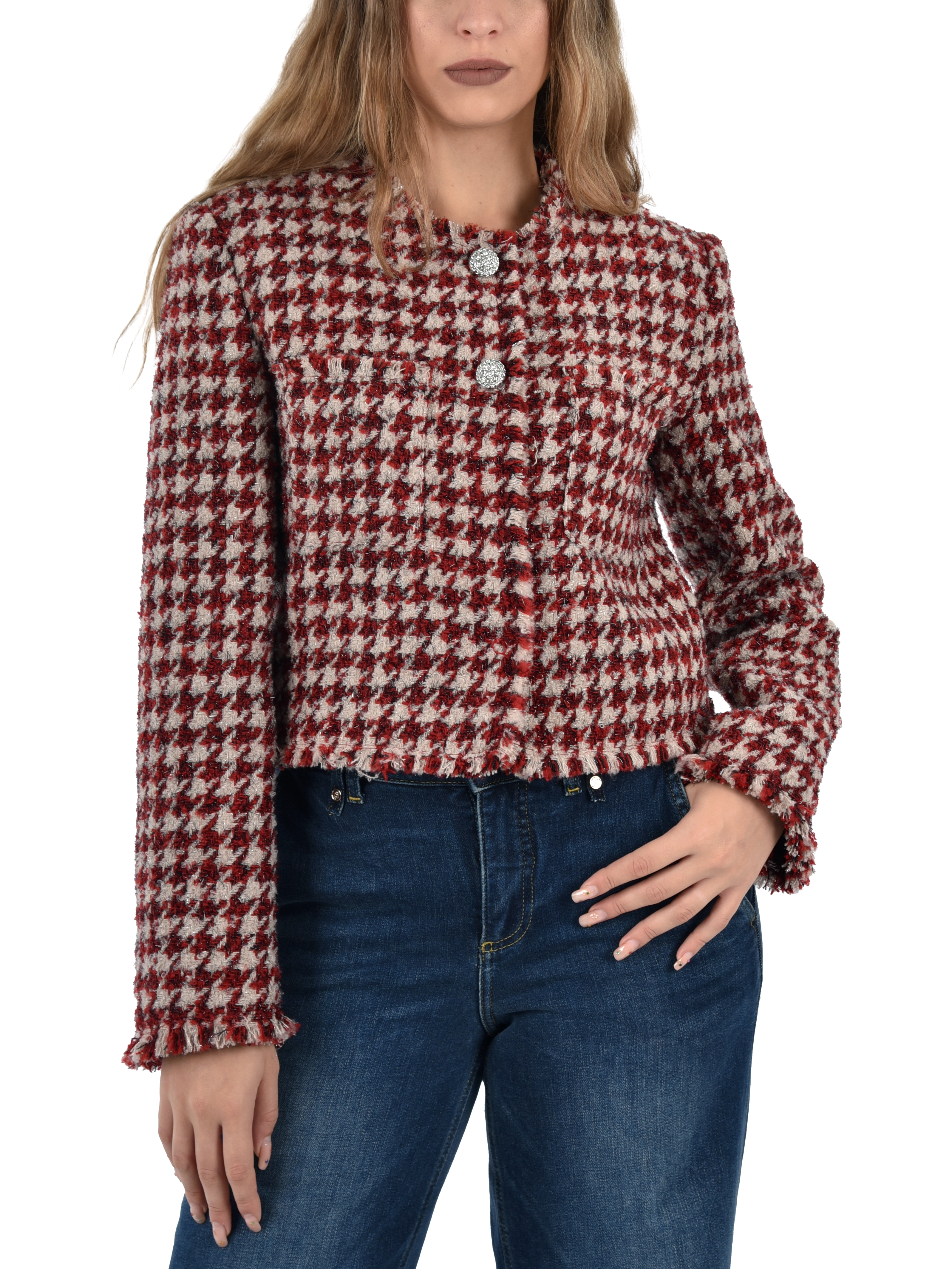 GIACCA CORTA CON BOTTONI GIOIELLO DONNA BEIGE