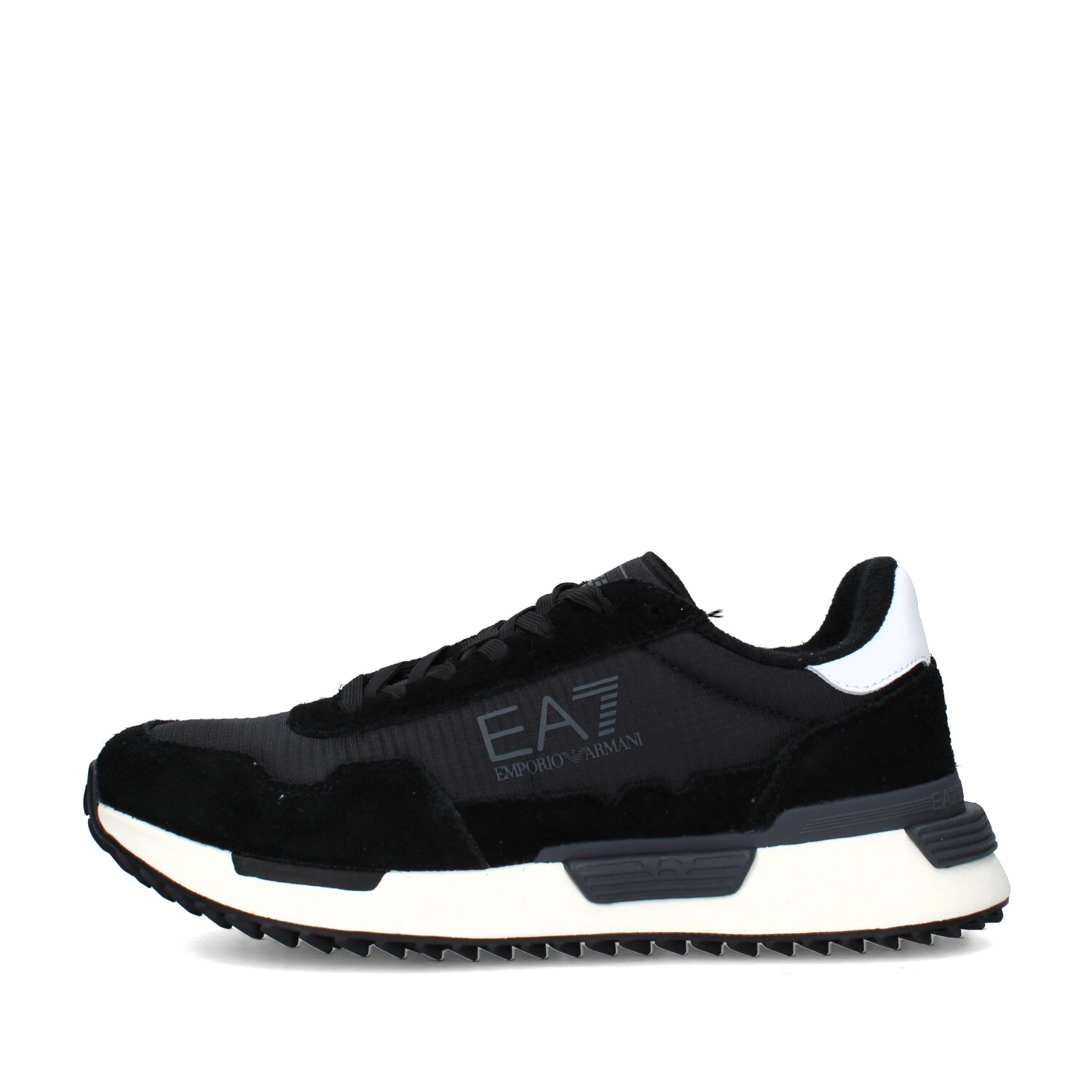 SNEAKERS BASSE IN CAMOSCIO E TESSUTO UOMO NERO
