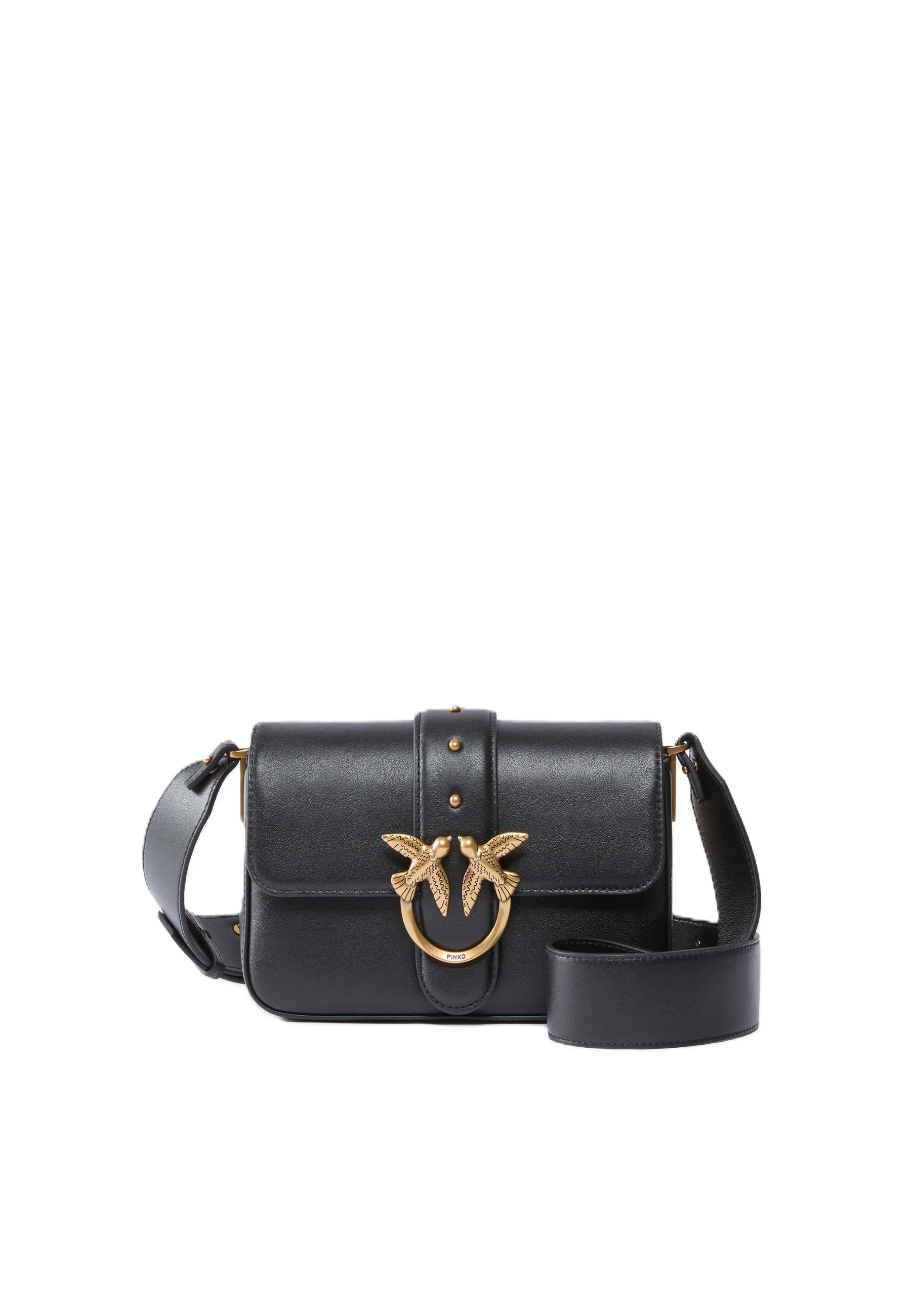 BORSA A TRACOLLA COMPATTA IN PELLE DONNA NERO