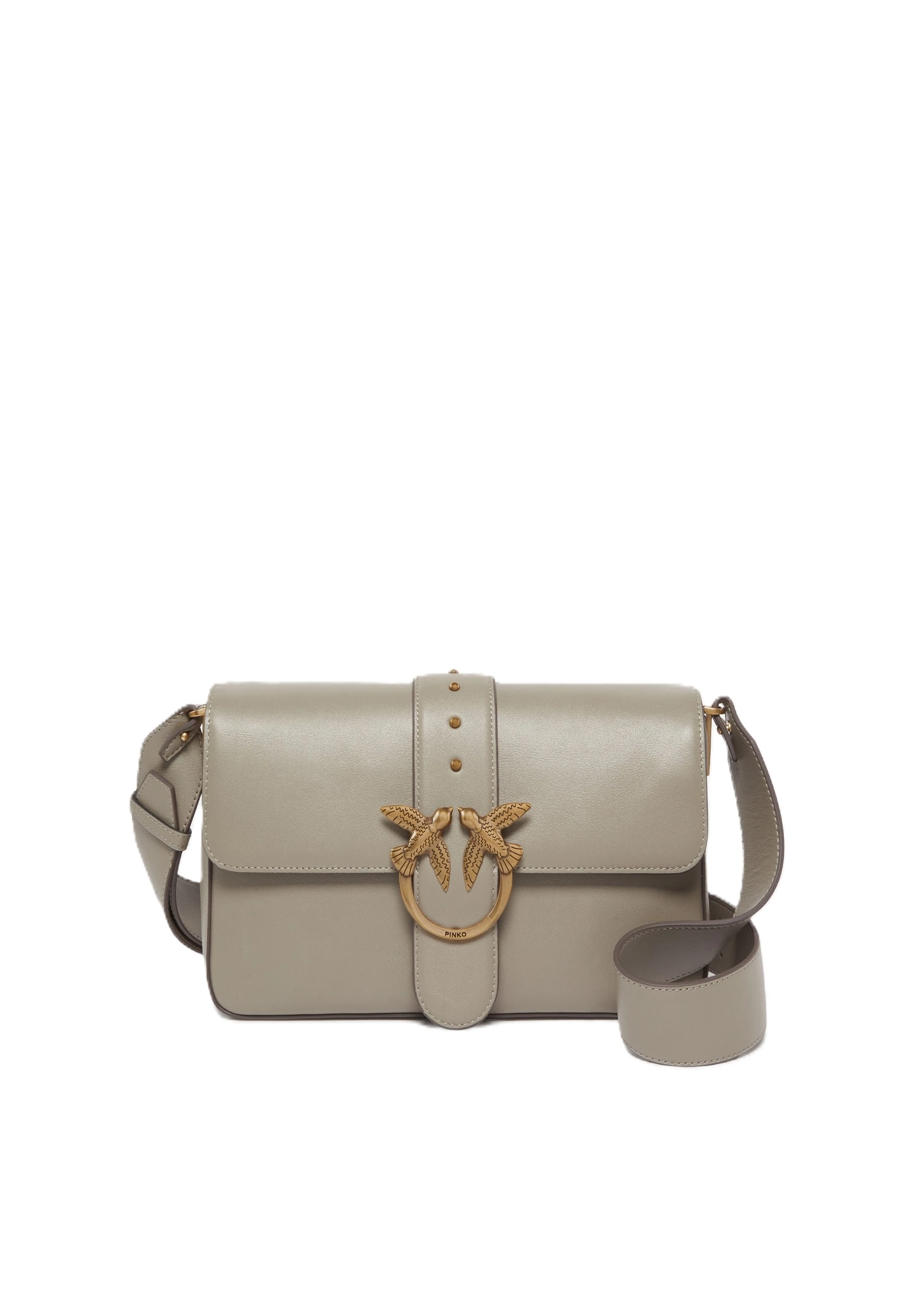 BORSA A SPALLA IN PELLE RETTANGOLARE DONNA BEIGE