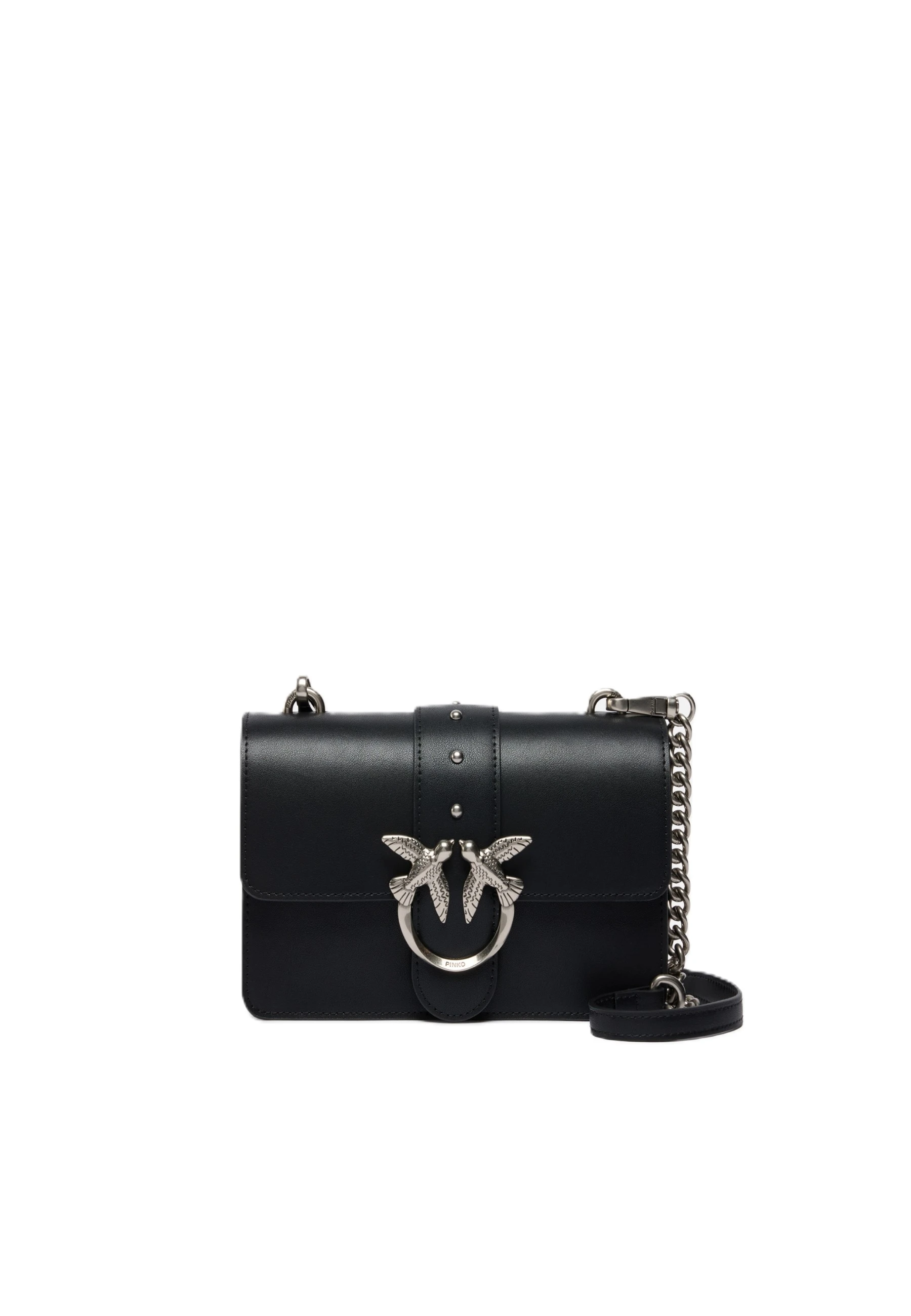 BORSA A TRACOLLA IN PELLE CON CATENA ORO DONNA NERO