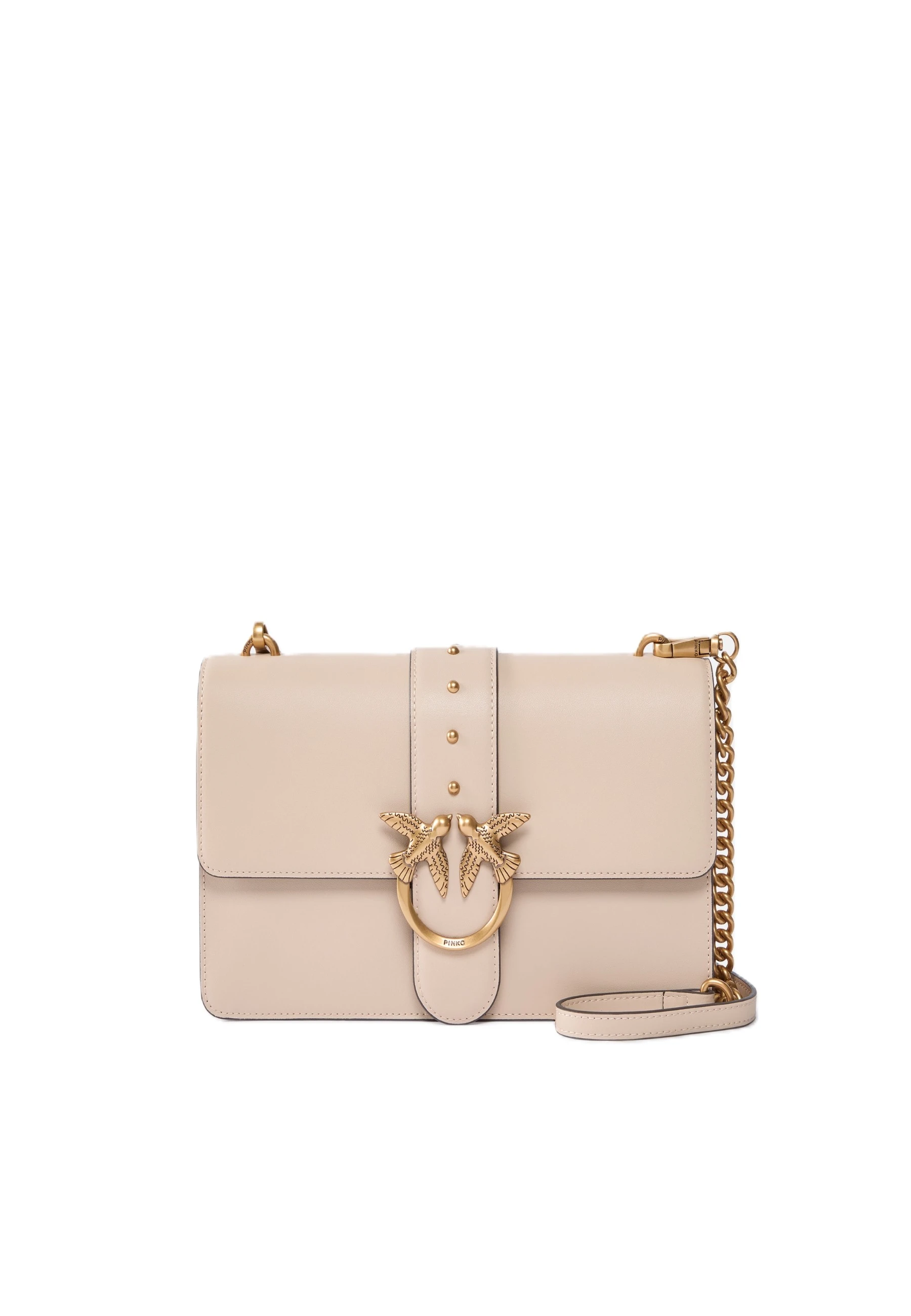 BORSA A TRACOLLA CON CATENA REGOLABILE N PELLE DONNA BEIGE