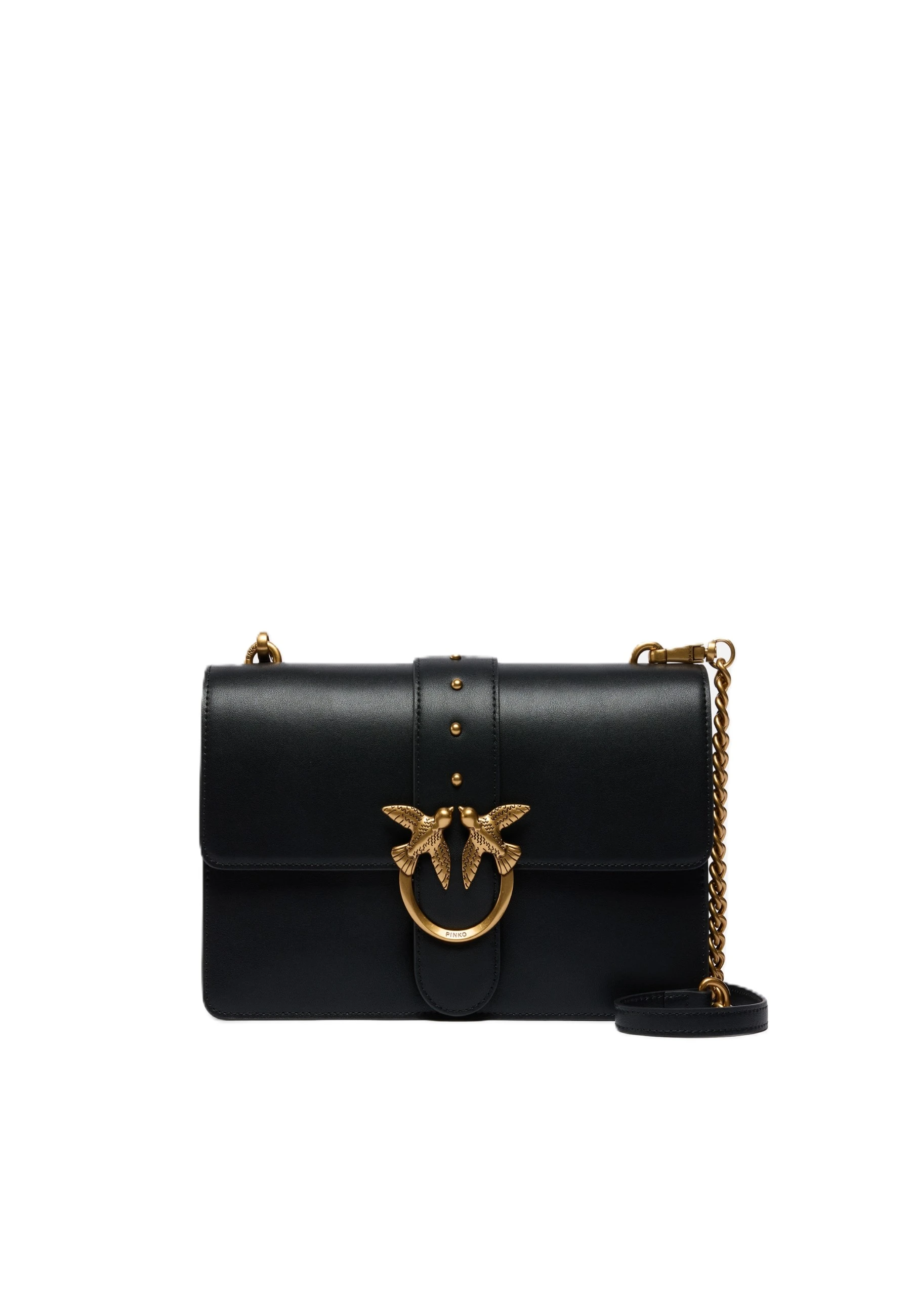 BORSA A TRACOLLA IN PELLE LISCIA DONNA NERO