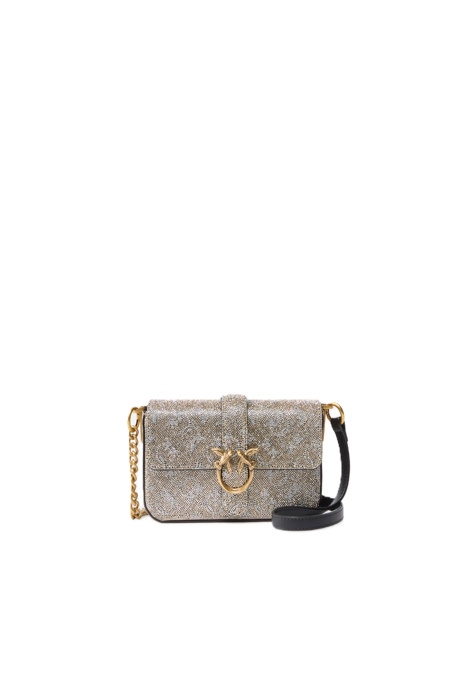BORSA A TRACOLLA CON STRASS DONNA ORO