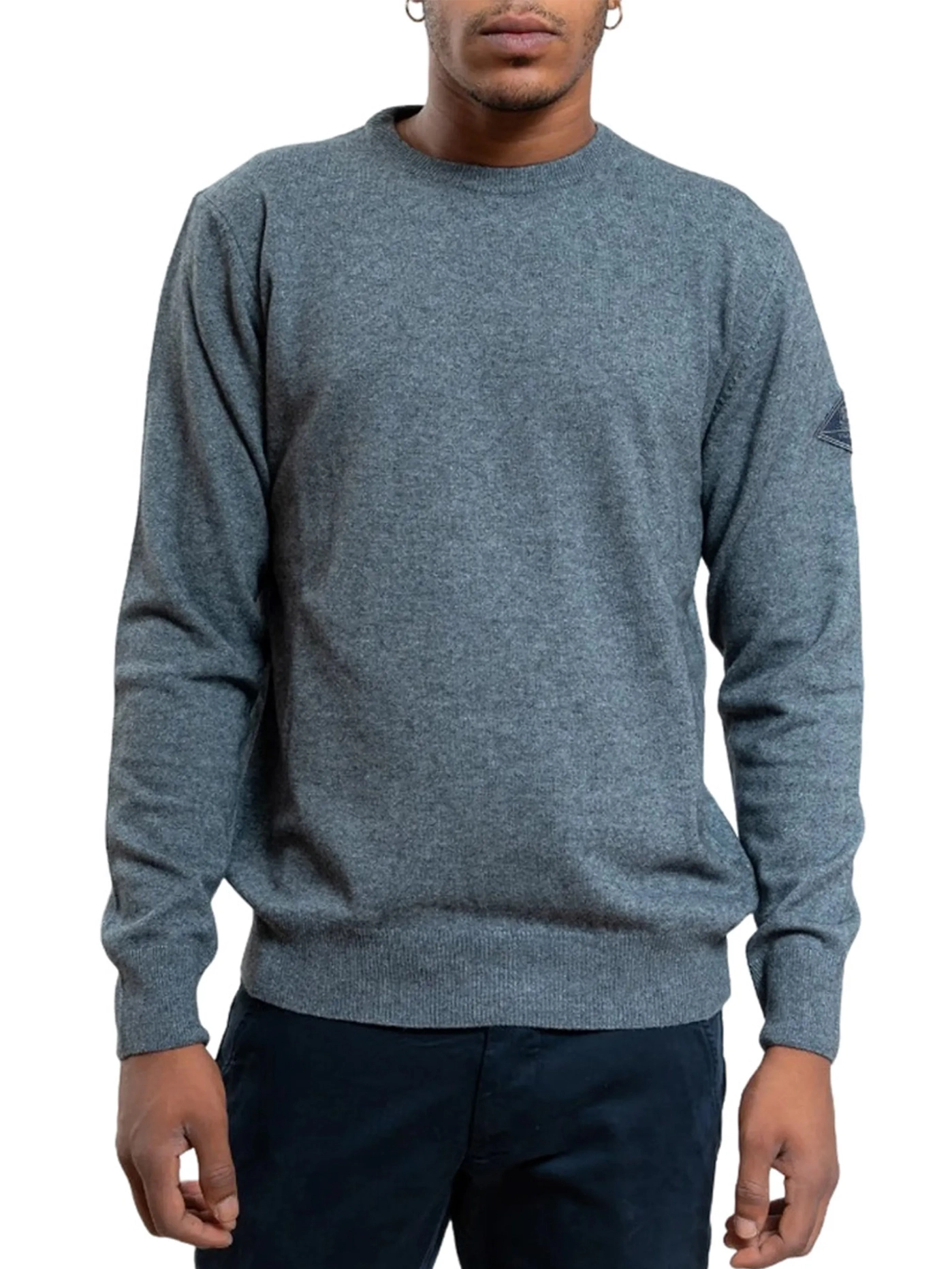 MAGLIA DOLCEVITA CON LOGO MISTO LANA E CASHMERE UOMO GRIGIO