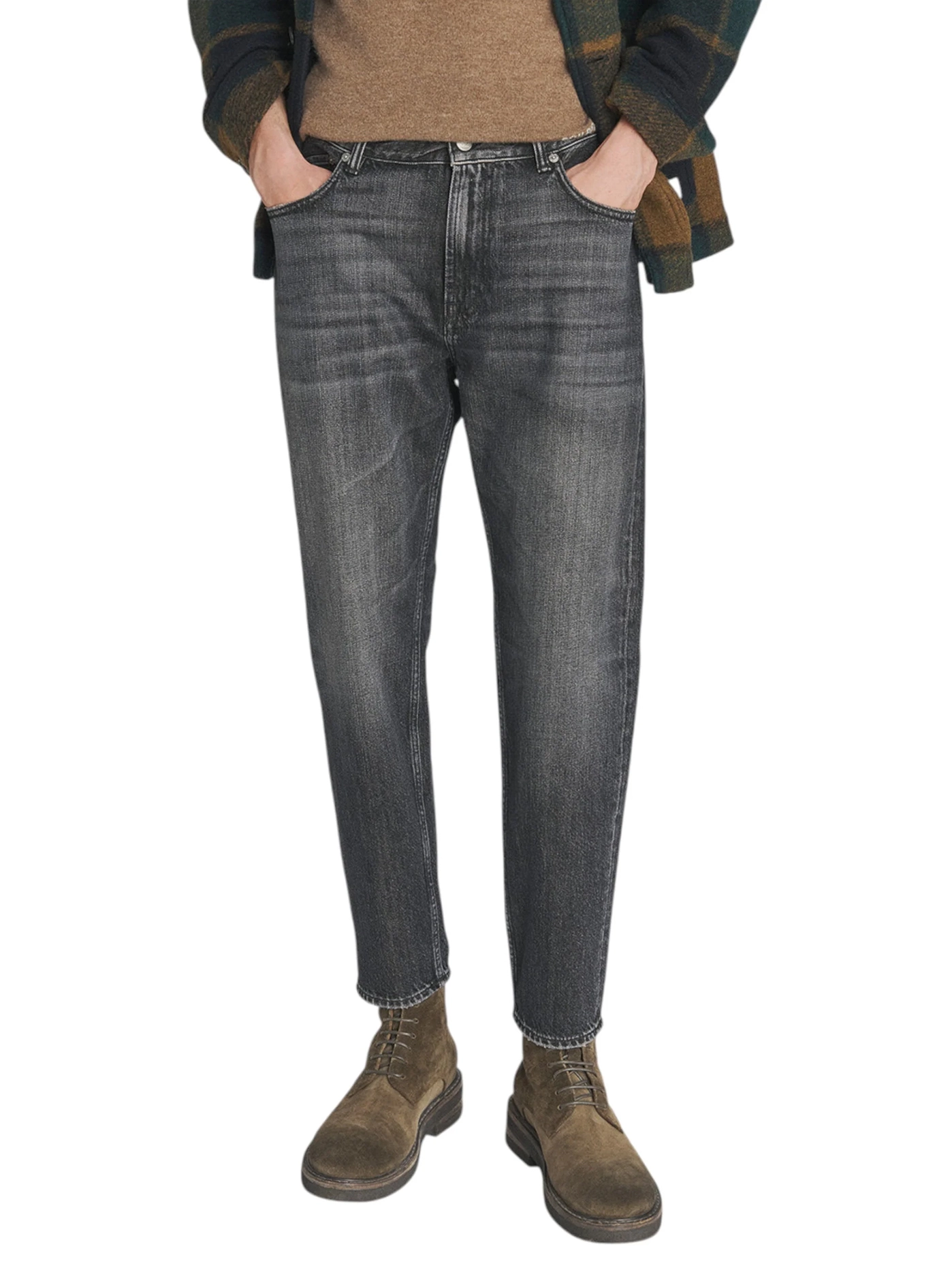 JEANS REGULAR FIT IN COTONE UOMO NERO