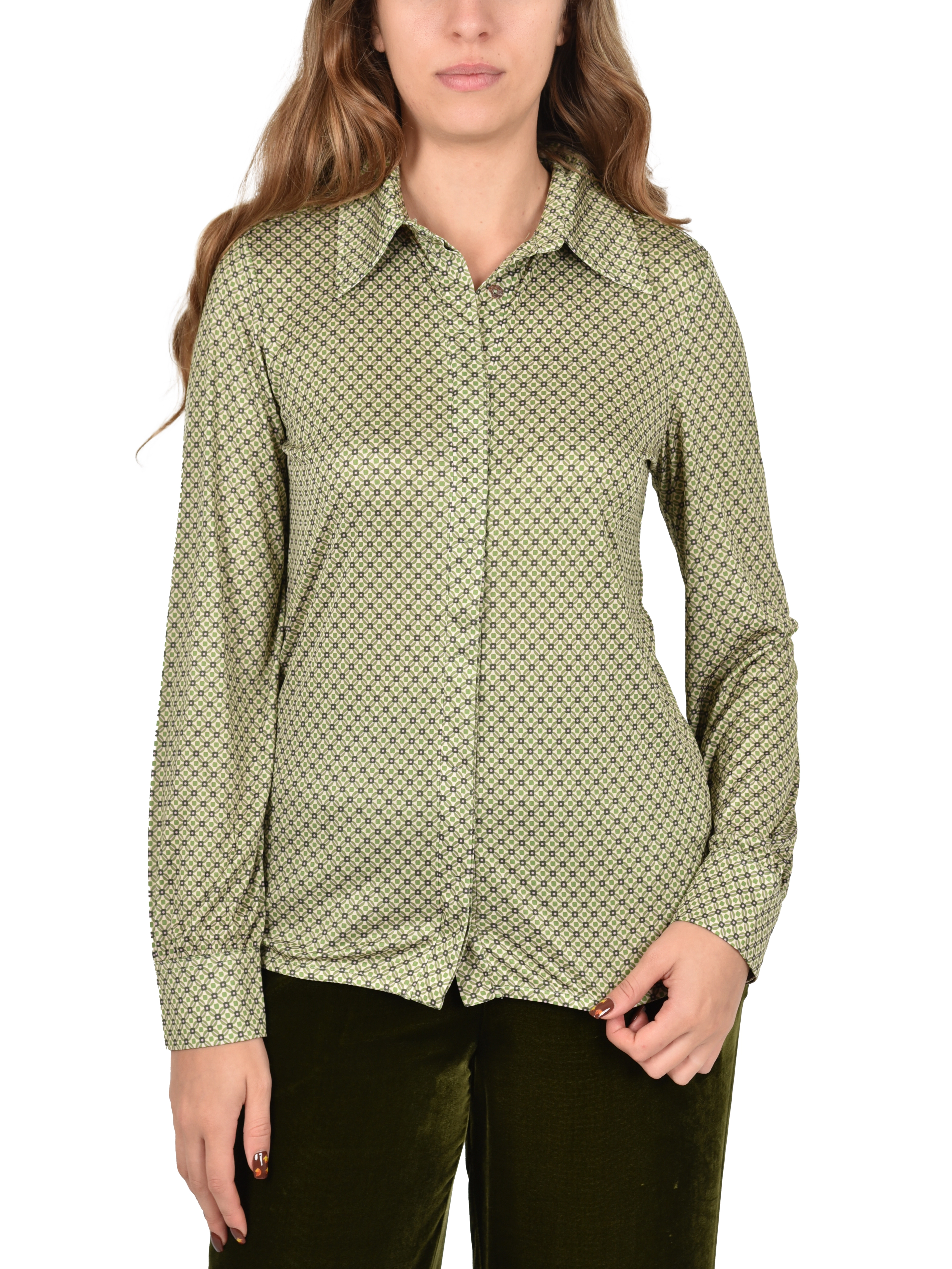 CAMICIA CON STAMPA FANTASIA DONNA VERDE