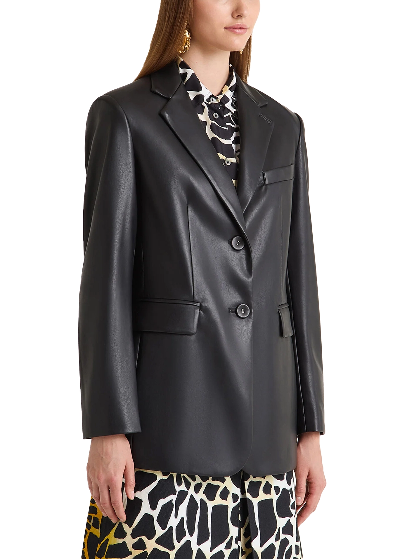 GIACCA IN ECOPELLE CON FINISH SEMI LUCIDO DONNA NERO
