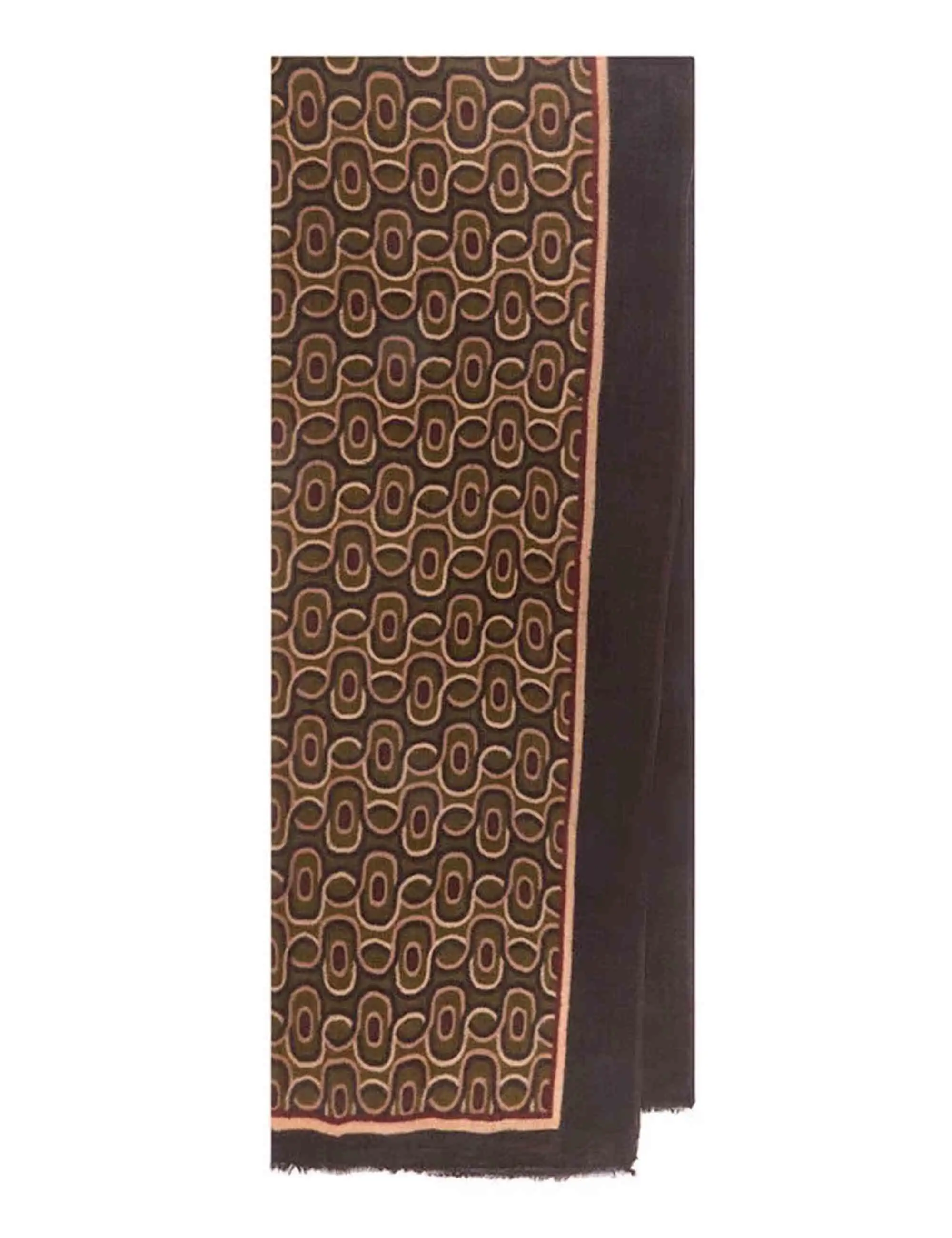 STOLA IN GARZA IN LANA CON FANTASIA GEOMETRICA DONNA VERDE