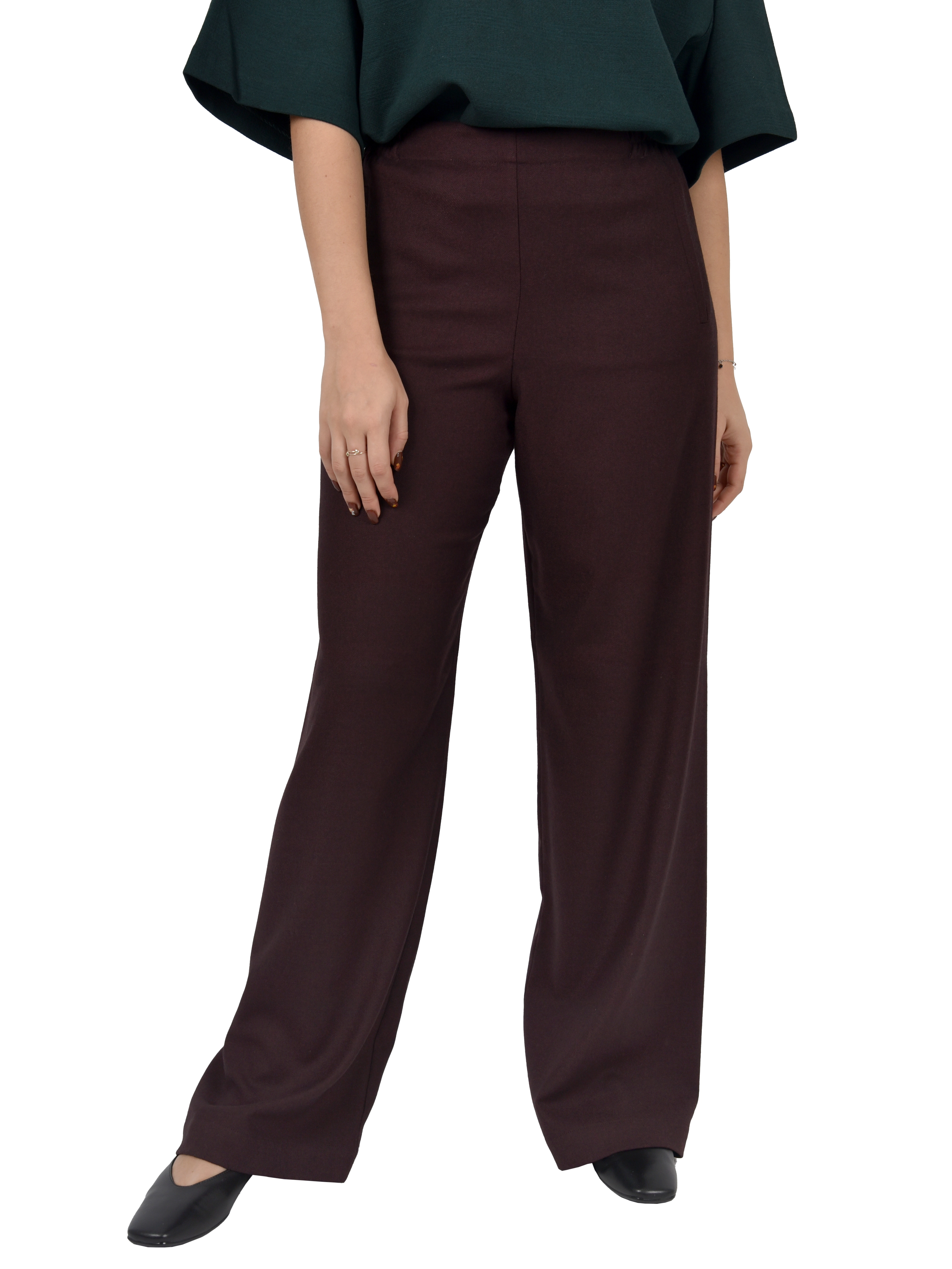 PANTALONI PALAZZO CON VITA ELASTICIZZATA DONNA ROSA