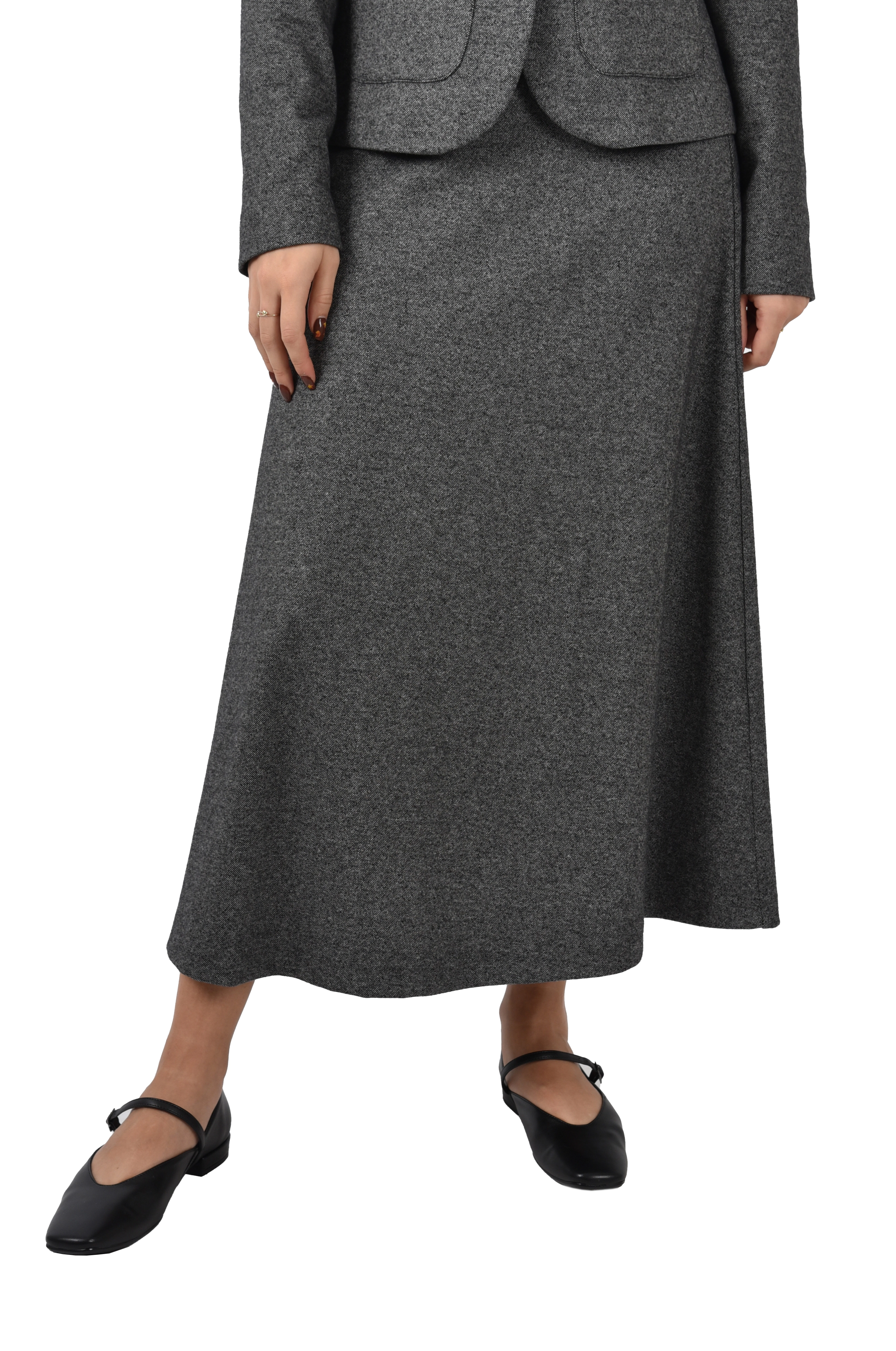 GONNA LUNGA IN JERSEY MISTO COTONE DONNA NERO