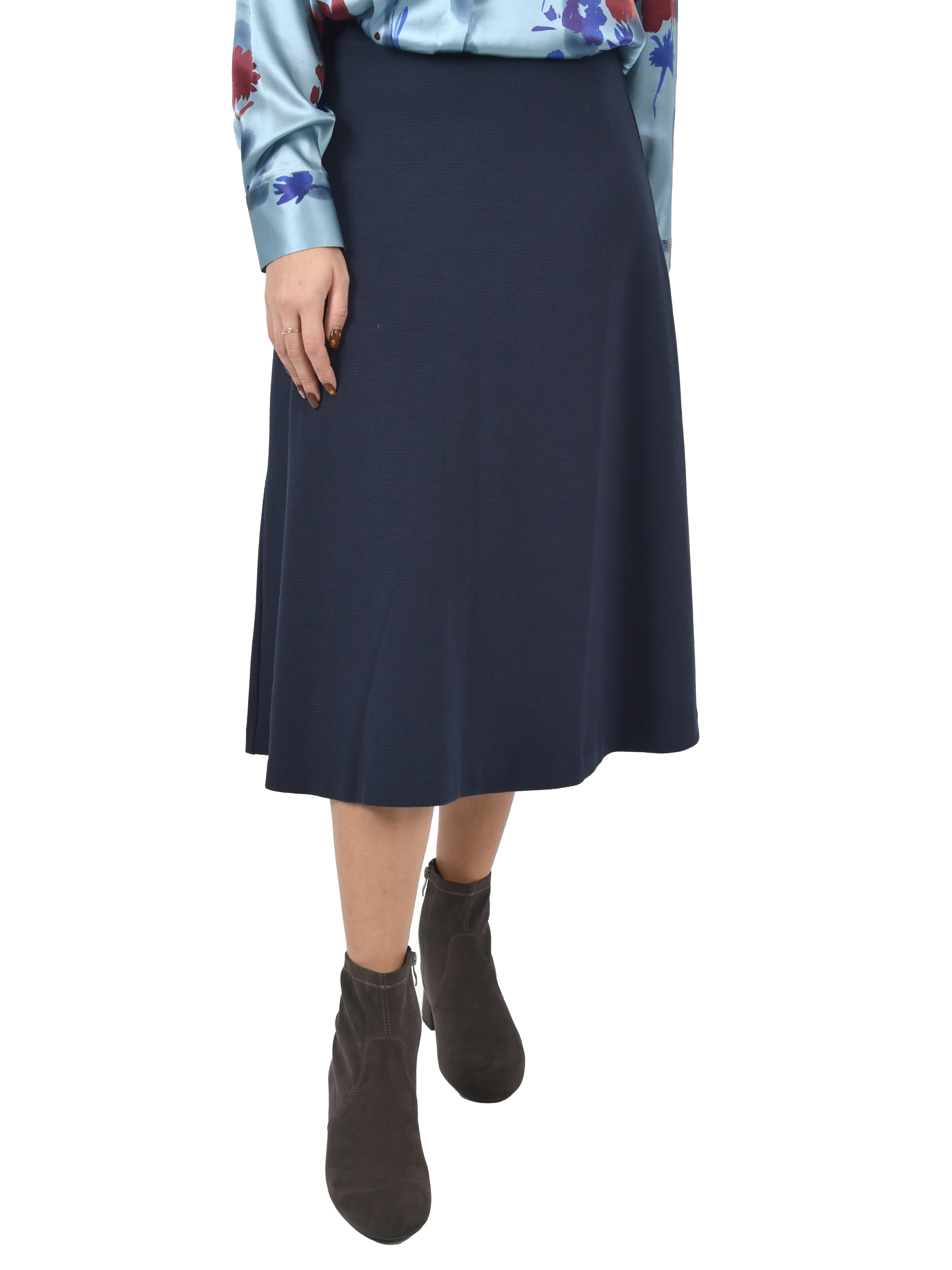 GONNA LUNGA IN JERSEY MISTO COTONE DONNA BLU