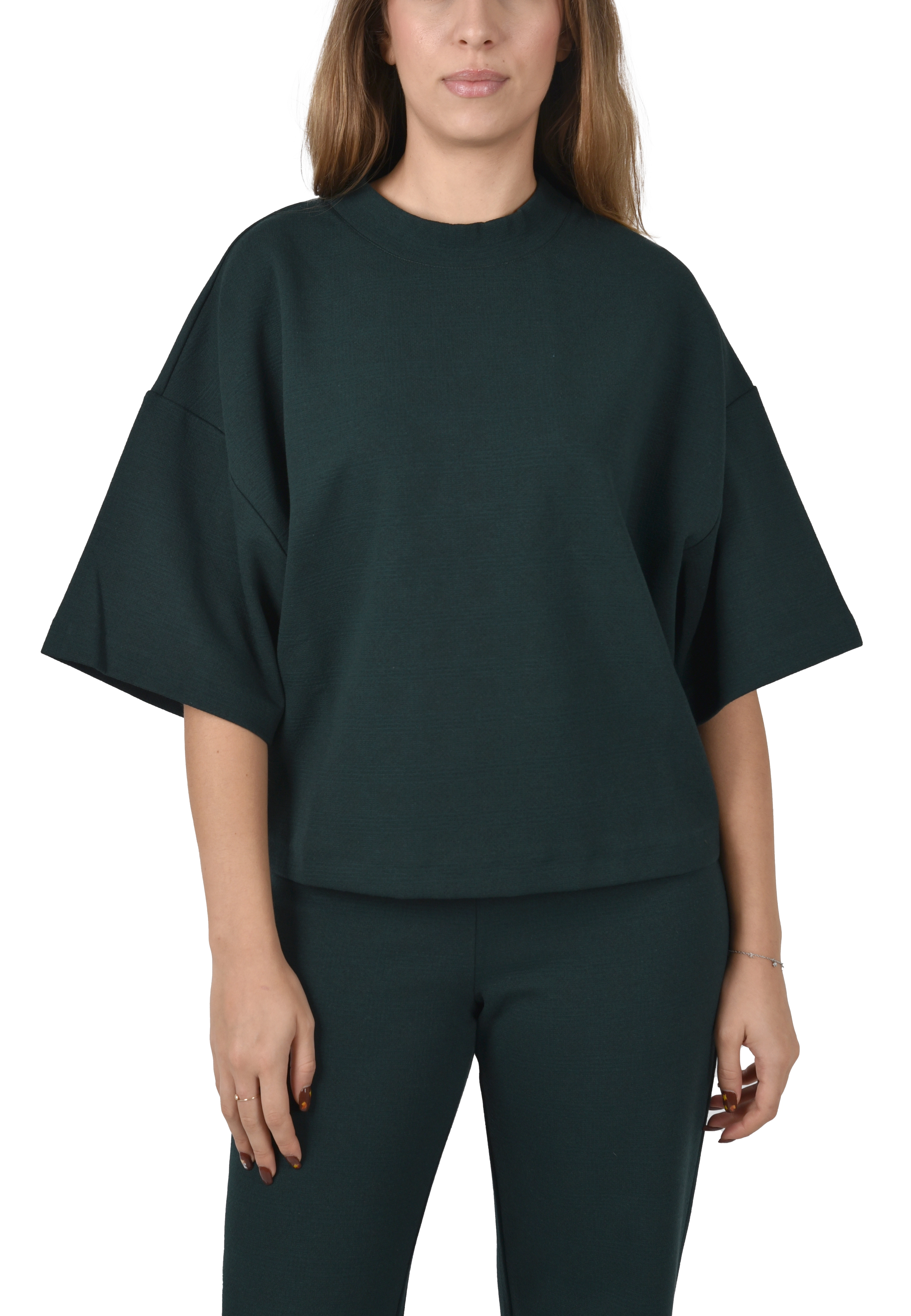 T-SHIRT IN MAGLIA CON MANICHE AMPIE DONNA VERDE