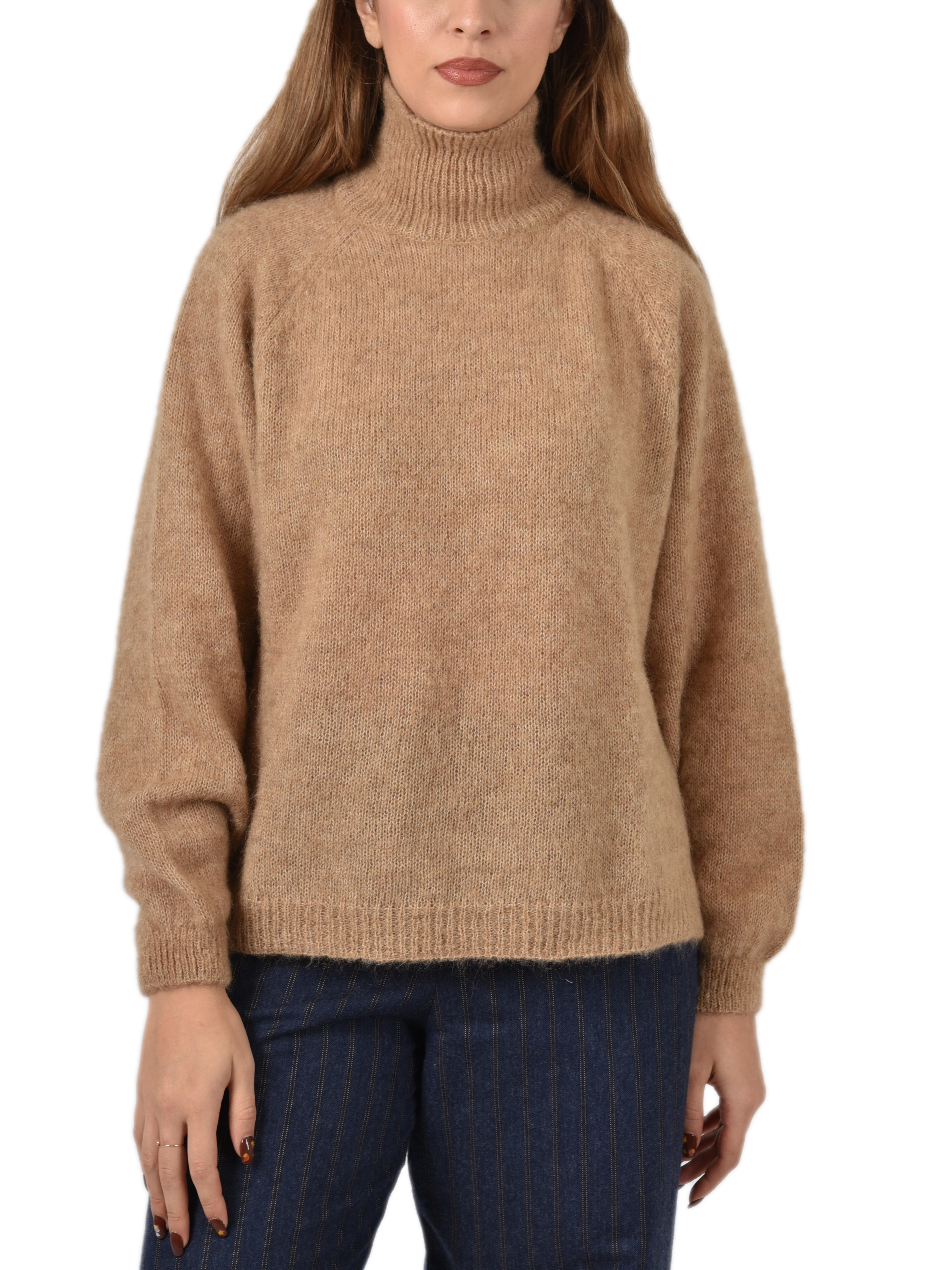 MAGLIA DOLCEVITA IN MISTO ALPACA DONNA MARRONE