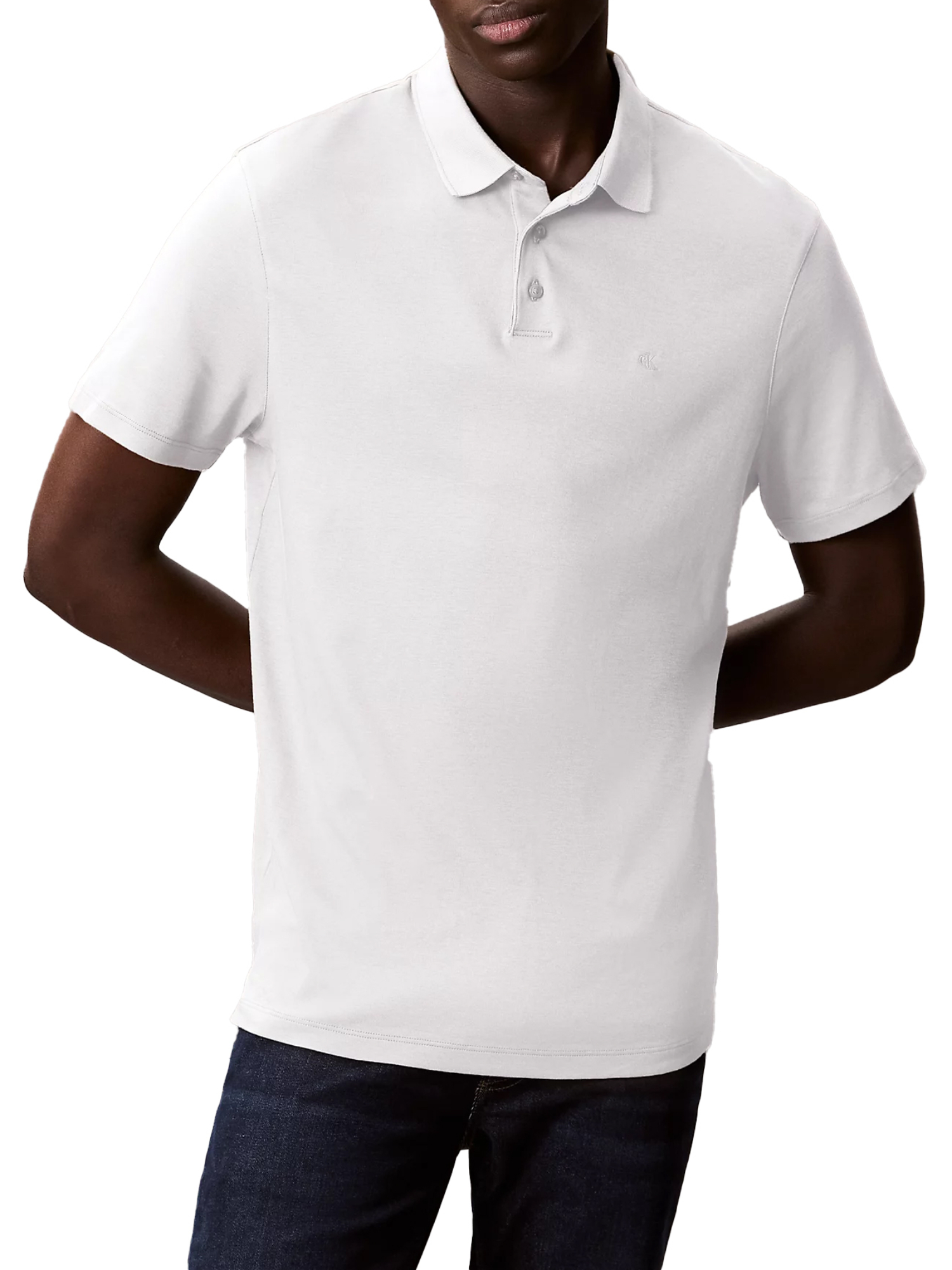 POLO MANICA CORTA IN COTONE PIMA UOMO BIANCO