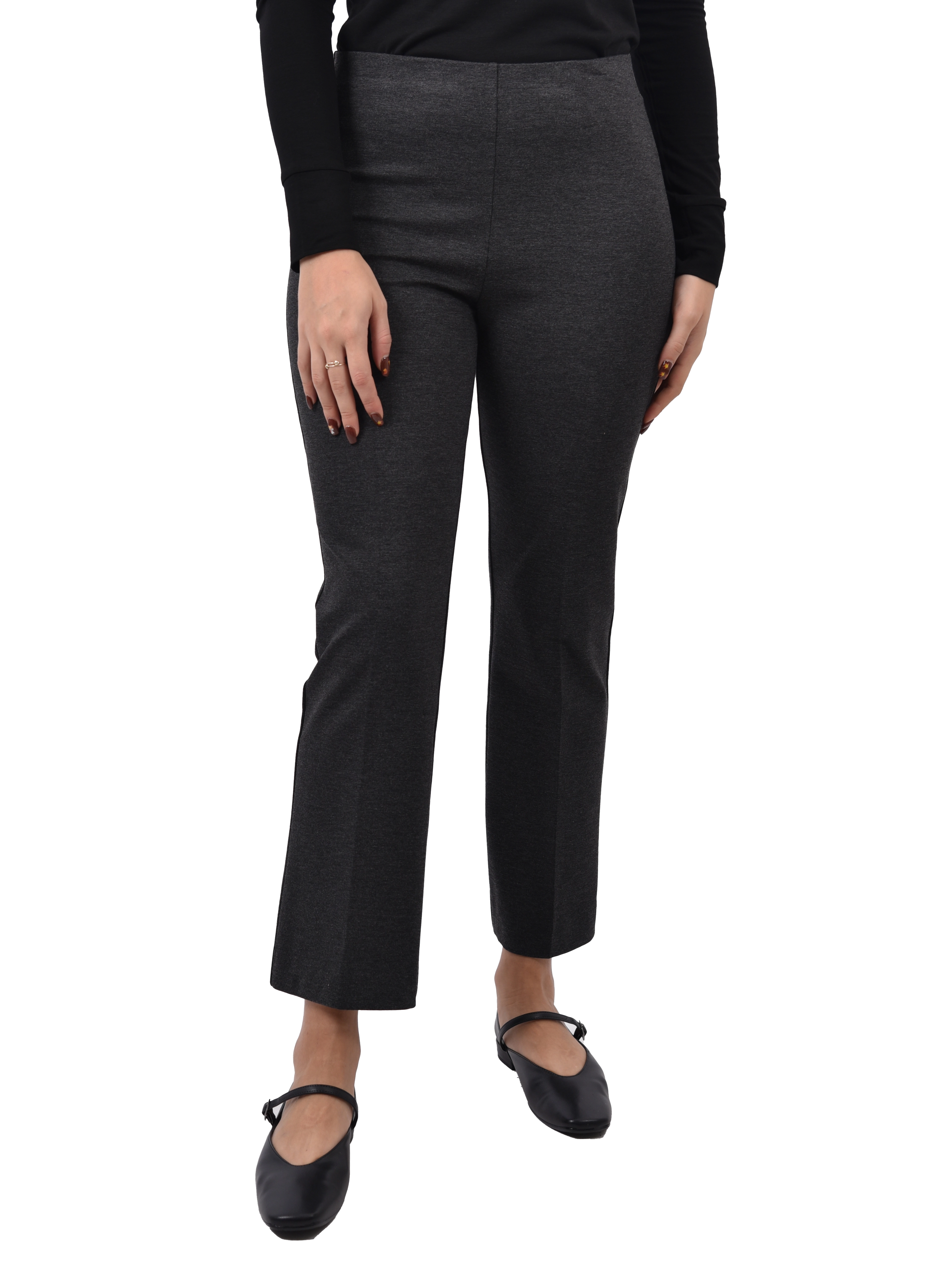 PANTALONI CROPPED A TROMBETTA IN MISTO VISCOSA DONNA ANTRACITE