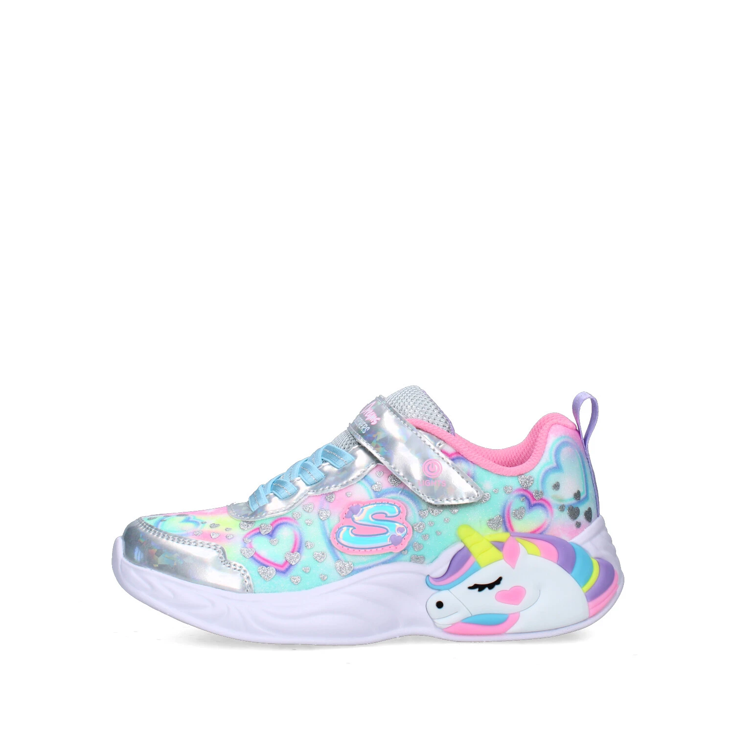 SNEAKERS BASSE UNICORN DREAMS - HEART SPARKL 303063L BAMBINA ARGENTO