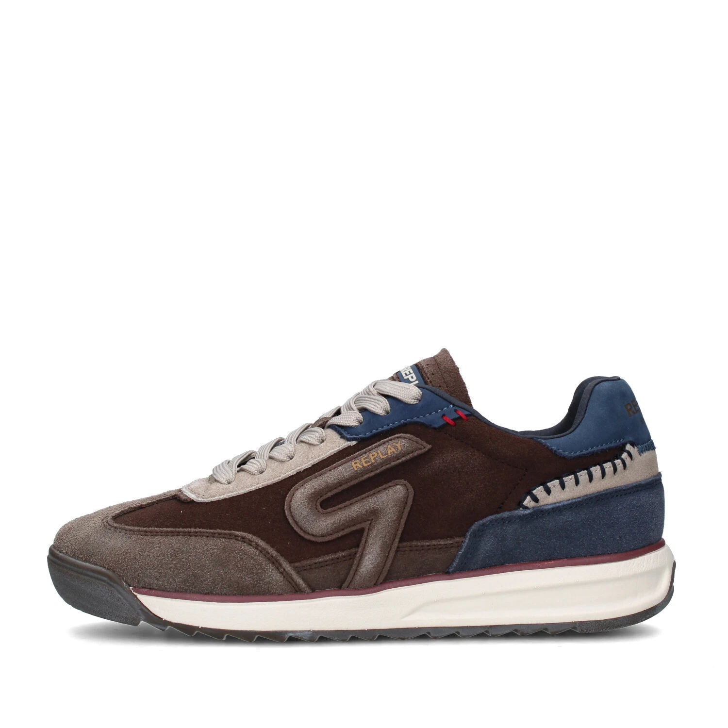 Cintura In Pelle Uomo REPLAY, Modello AM2670, Fibbia Quadrata Opaca, Made In Italy, Colore Marrone Naturale