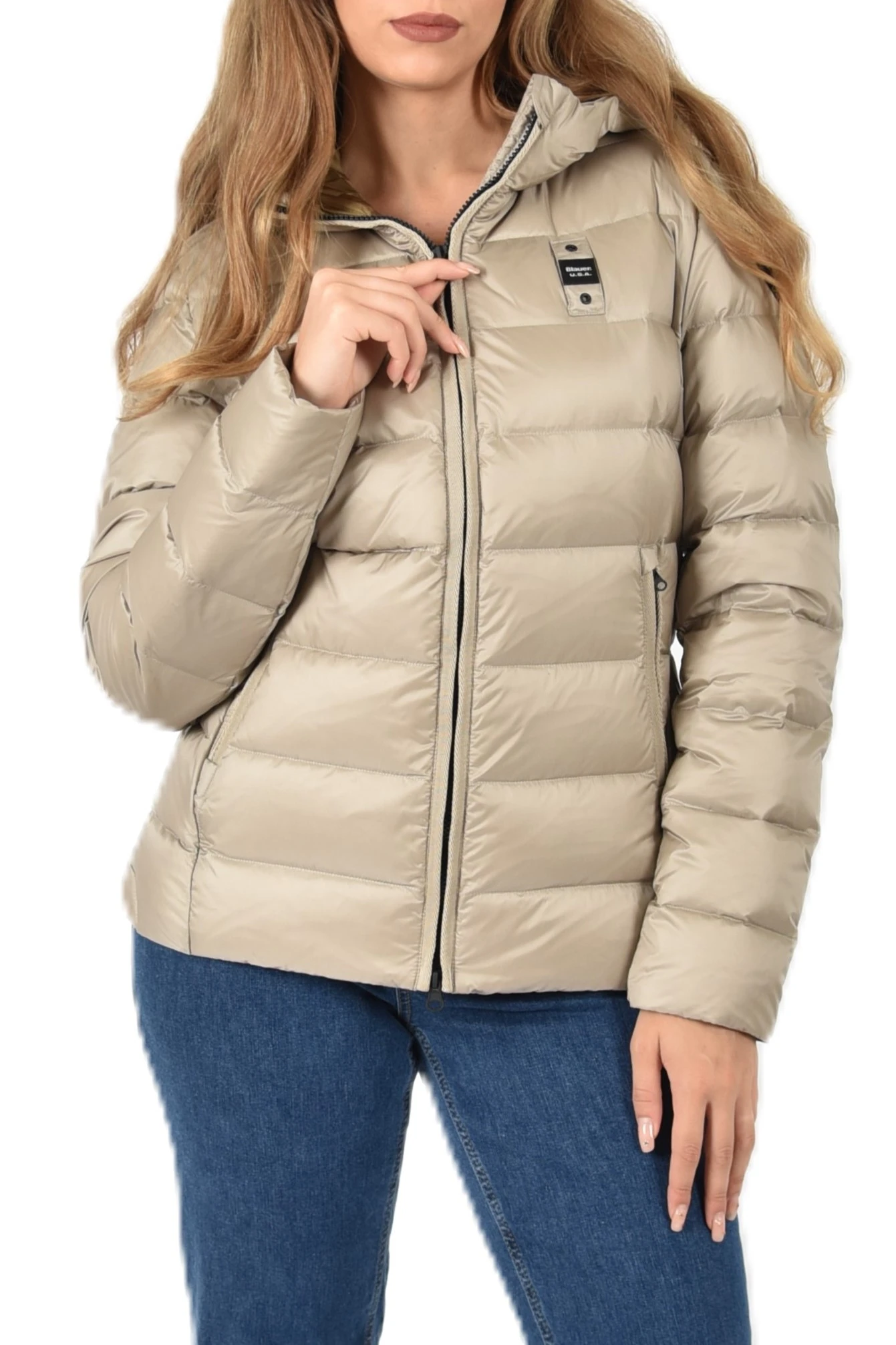PIUMINO CORTO CON IMBOTTITURA DONNA  BEIGE