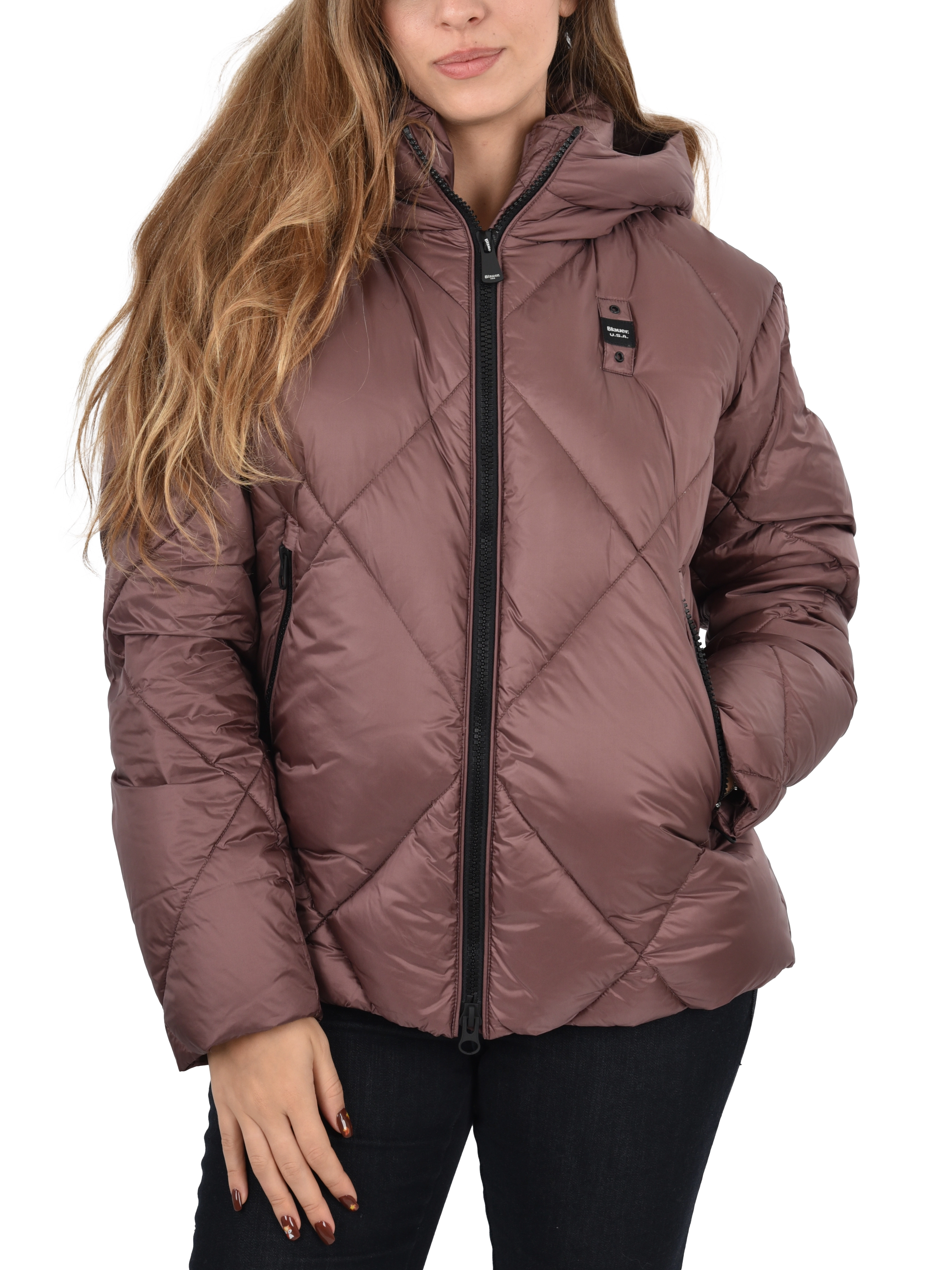 Giacca Invernale Donna 2 In 1 – Piumino Corto Senza Maniche Reversibile Con Cappuccio Rimovibile E Bordo In Finta Pelliccia