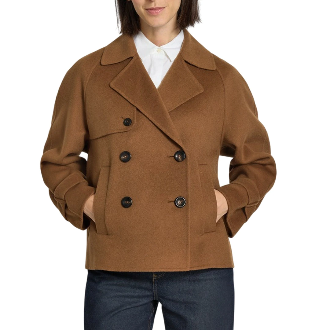 CAPPOTTO CORTO  DOPPIOPETTO DONNA MARRONE