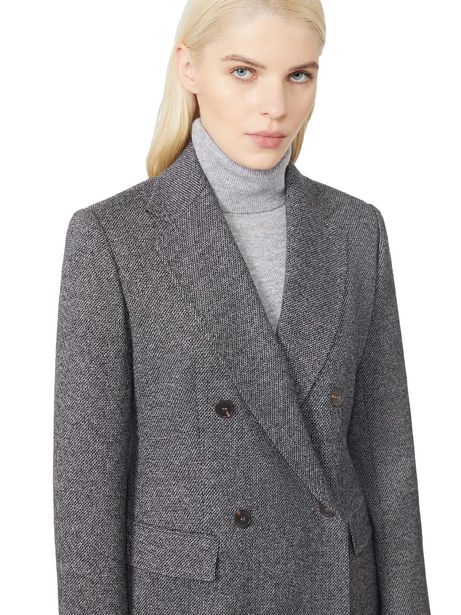 BLAZER DOPPIOPETTO IN JERSEY DONNA GRIGIO