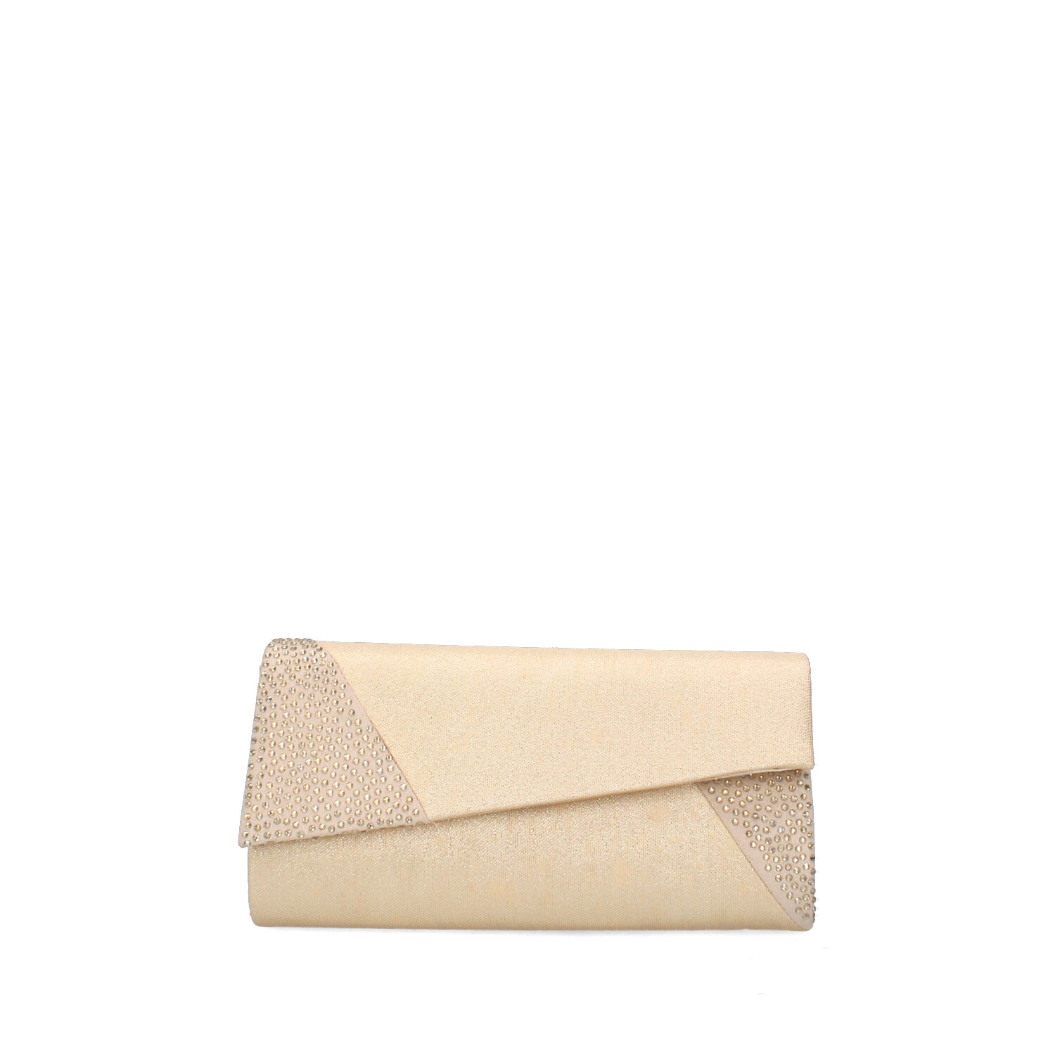POCHETTE BOLSO CARTERA GLITTERS DETALLE STRASS  DONNA ECRU