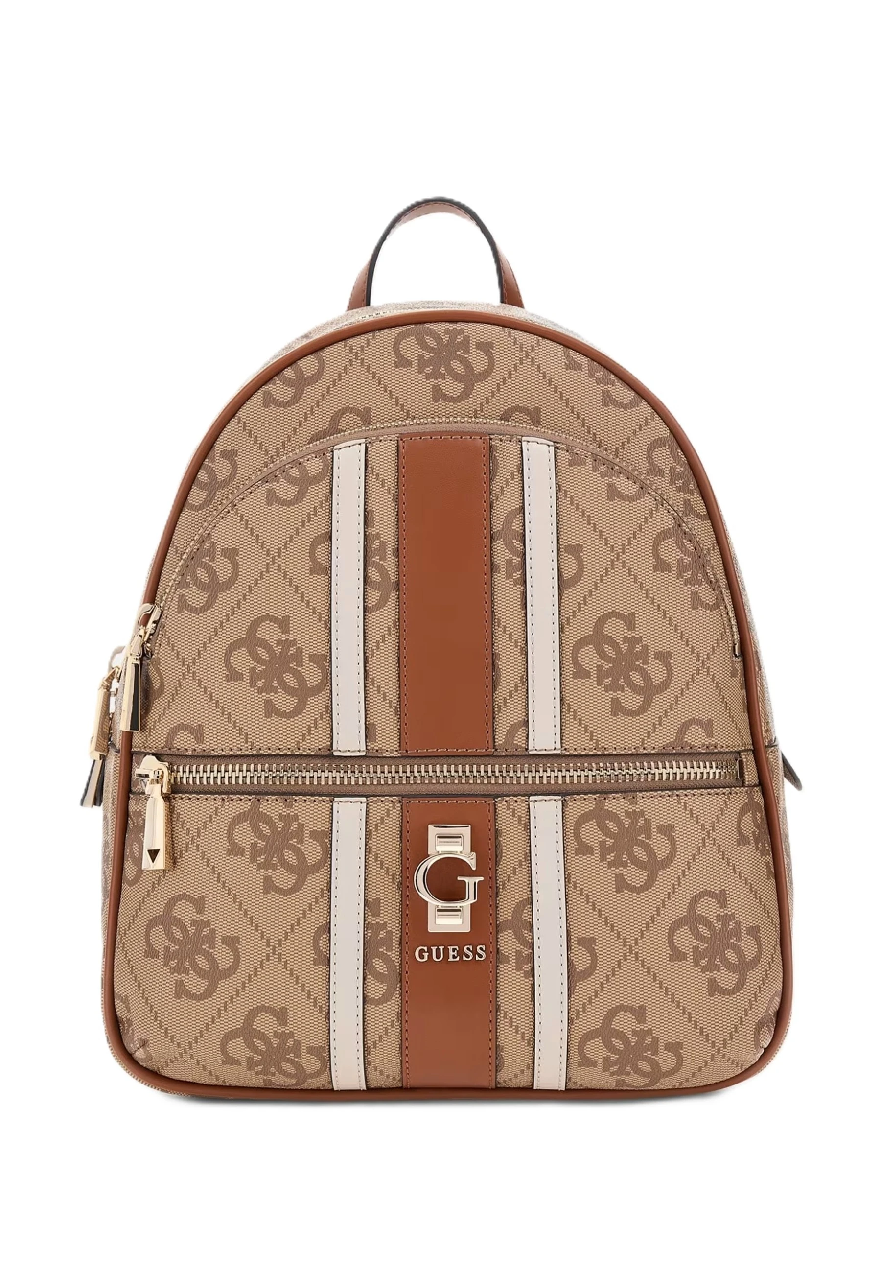 ZAINO IN SIMILPELLE CON STAMPA MONOGRAM E DETTAGLI DORATI DONNA BEIGE