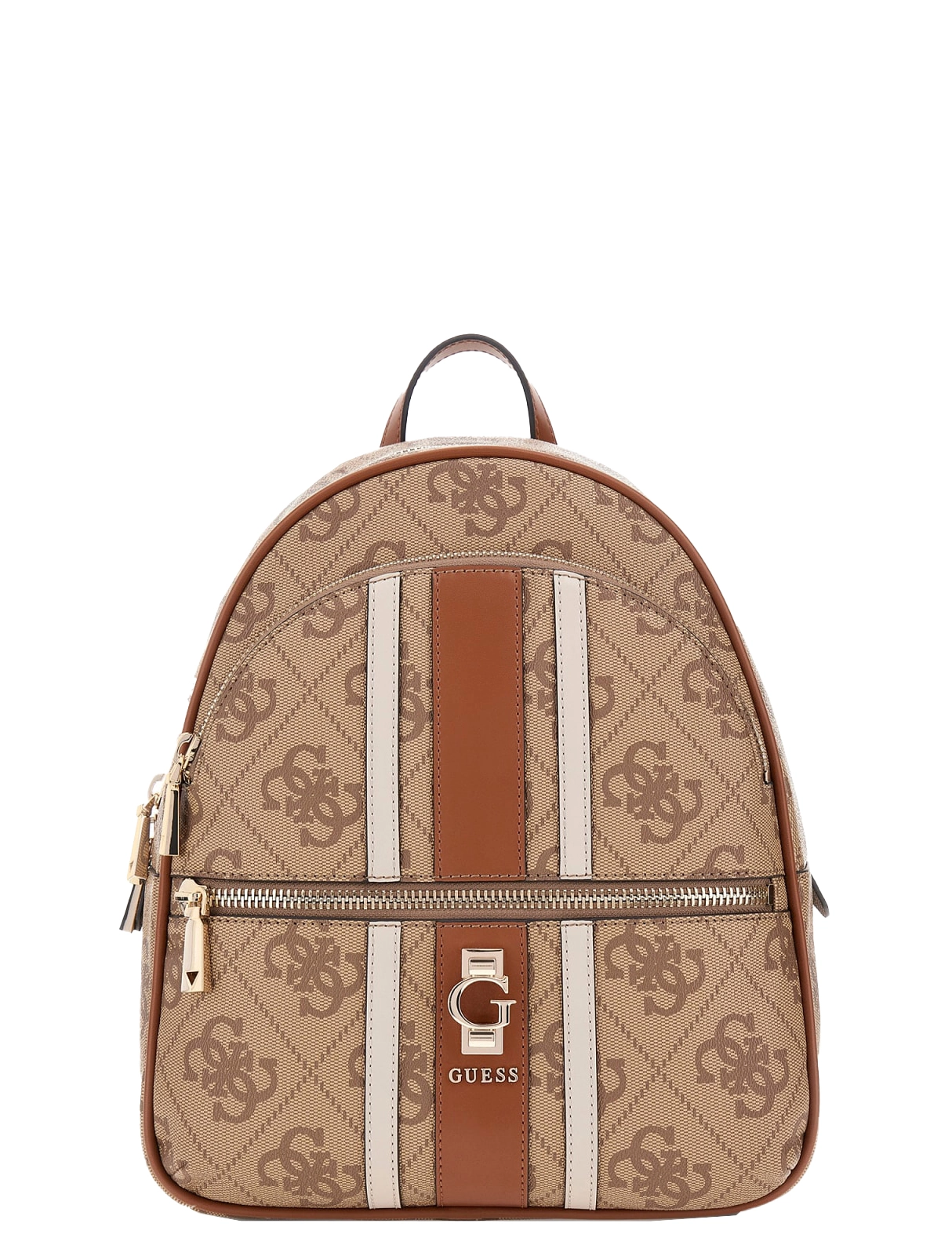 ZAINO PICCOLO CON FASCIA E STAMPA MONOGRAM DONNA BEIGE