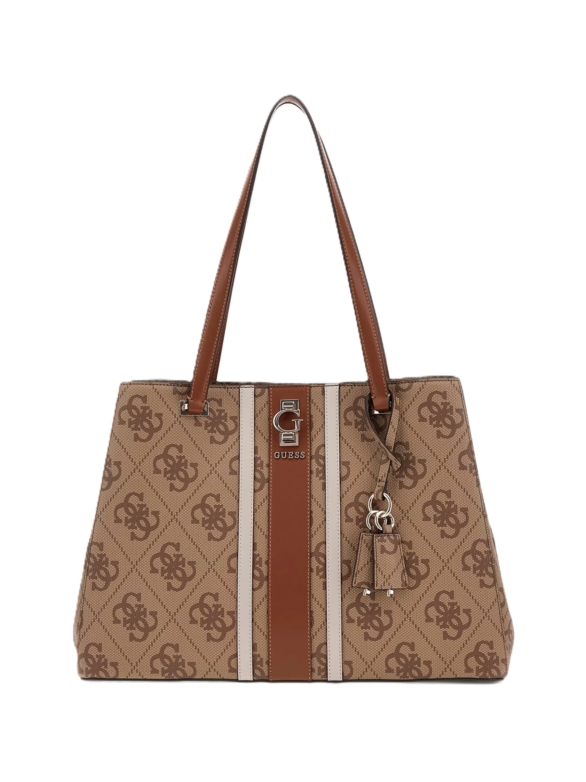 BORSA A SPALLA CON STAMPA MONOGRAM DONNA BEIGE