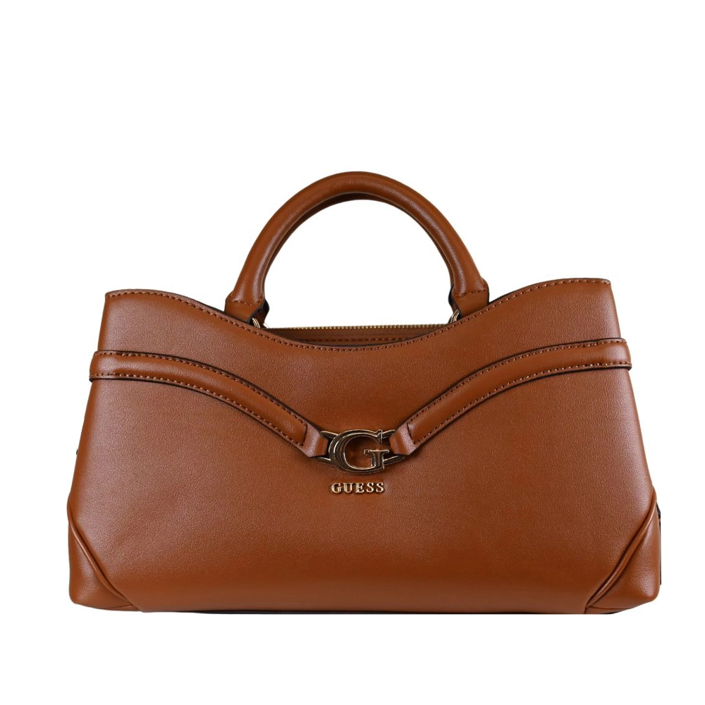 BORSA A MANO IN SIMIPELLE CON DETTAGLI DORATI  DONNA MARRONE