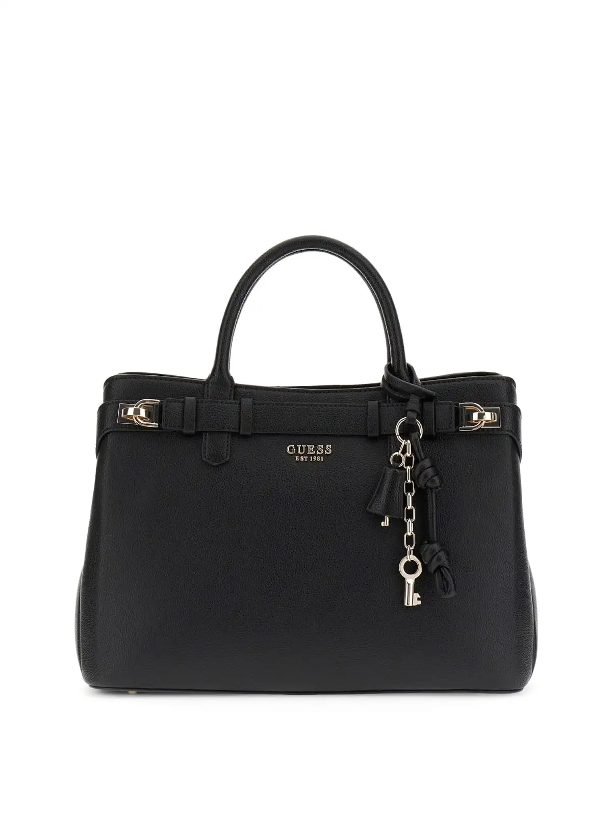 BORSA A MANO CON ZIP E CHARM DONNA NERO