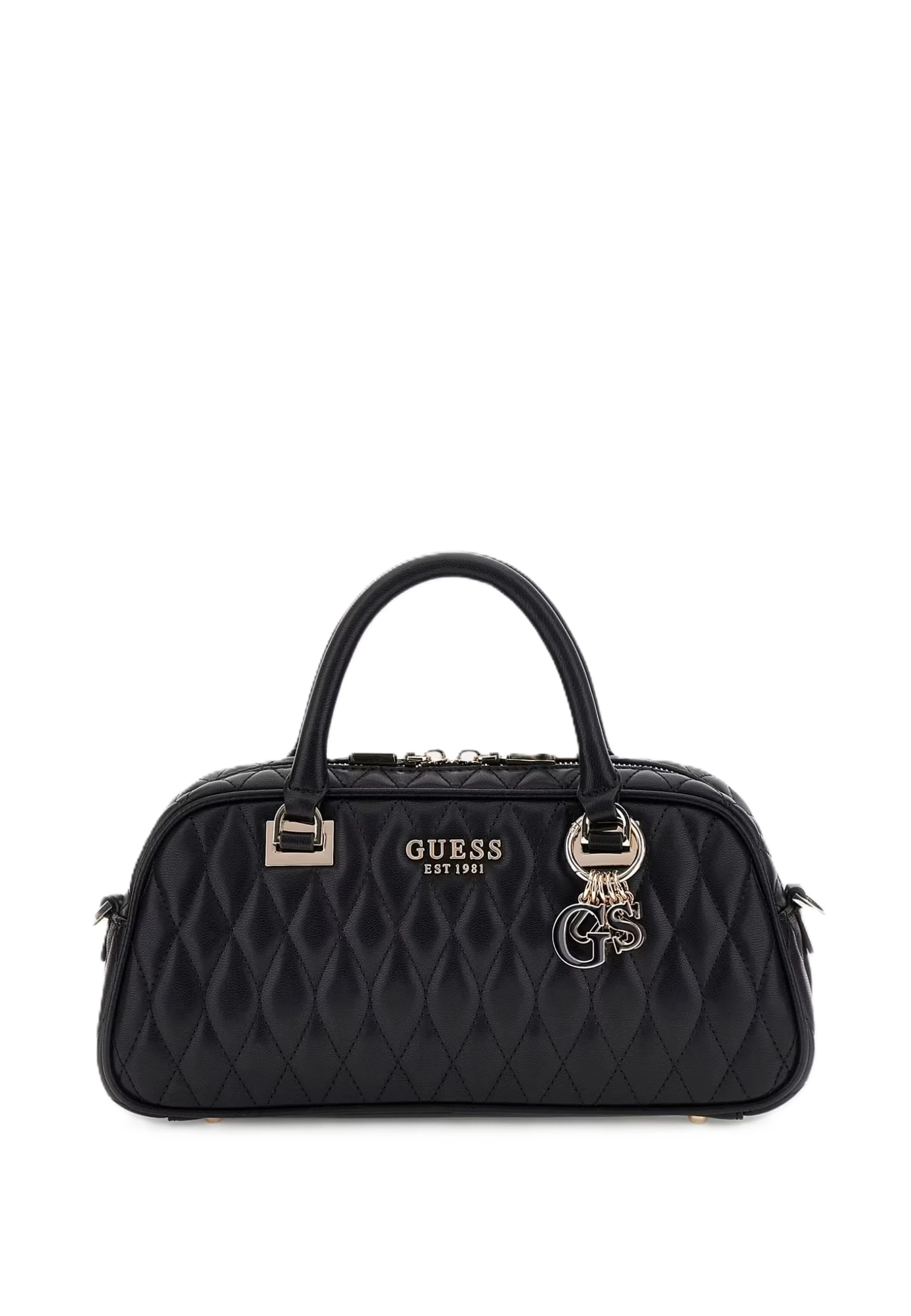 BORSA A MANO IN SIMILPELLE TRAPUNTATA CON TASCA SUL RETRO DONNA NERO