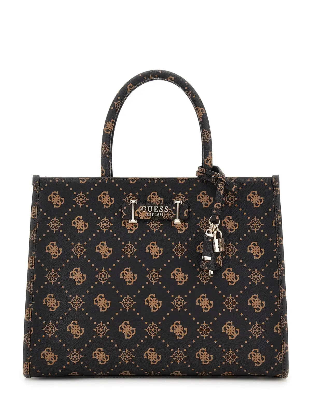 BORSA A MANO CON STAMPA 4G DONNA MARRONE