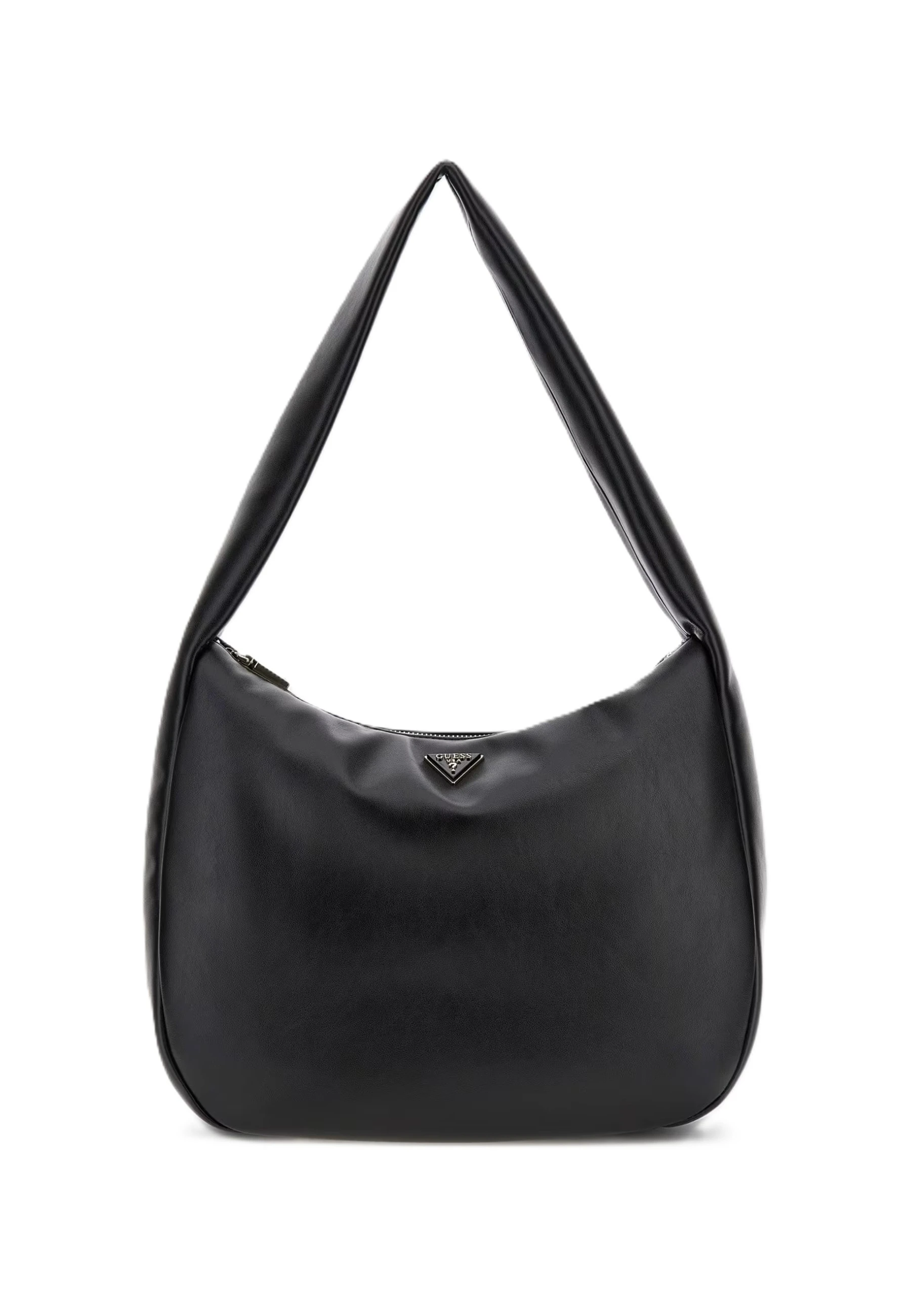 BORSA A SPALLA IN SIMILPELLE CON CHIUSURA ZIP DONNA NERO