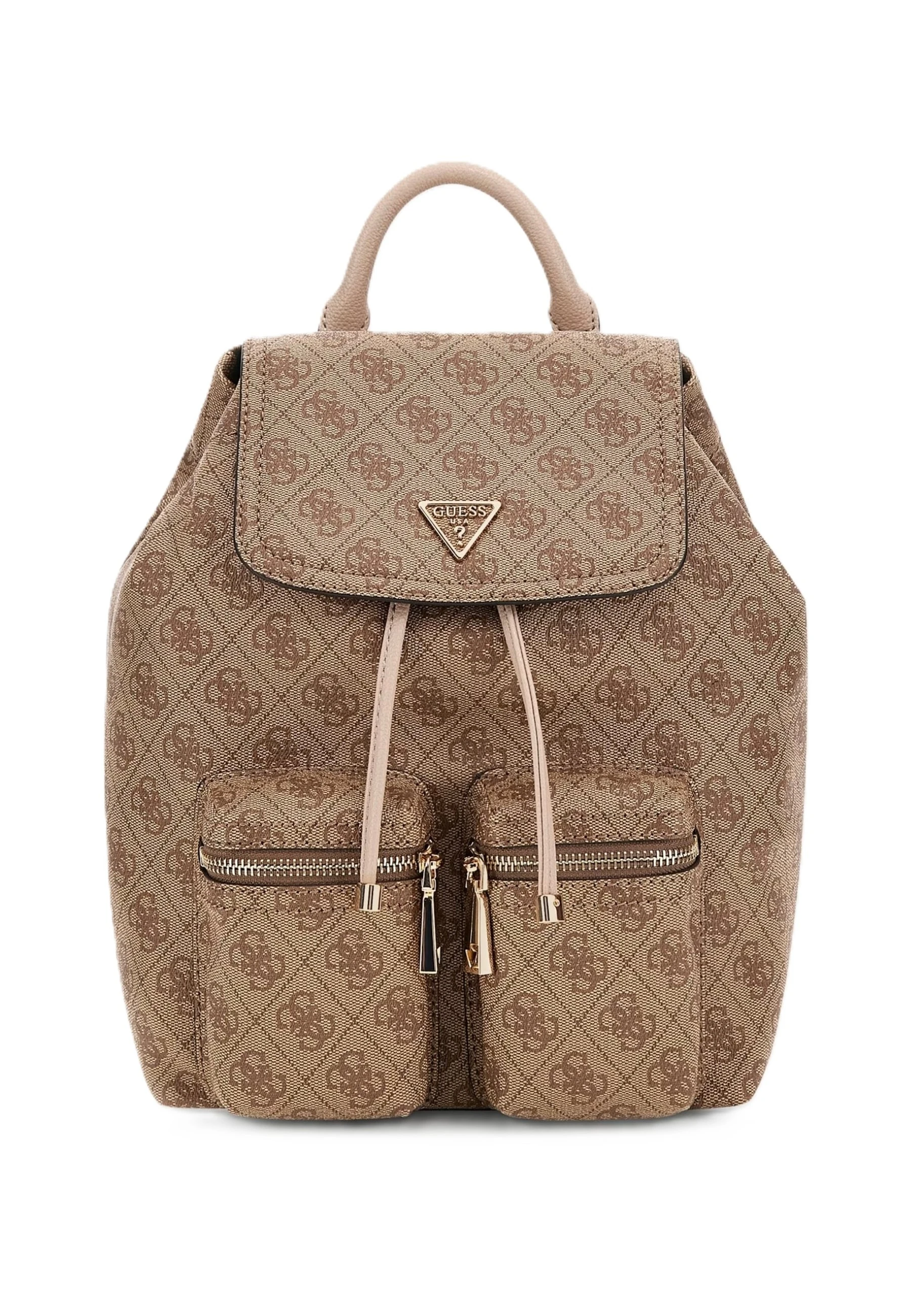 ZAINO IN SIMILPELLE CON COULISSE E DETTAGLI DORATI DONNA BEIGE