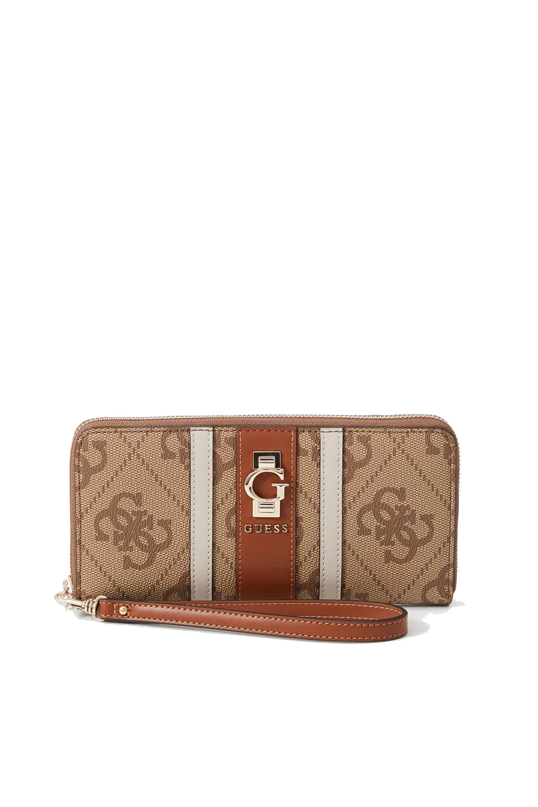PORTAFOGLIO IN SIMILPELLE CON FASCIA E STAMPA MONOGRAM DONNA BEIGE