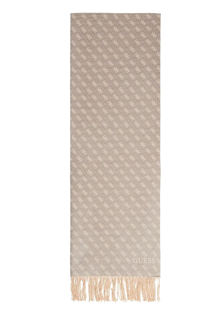 STOLA CON STAMPA LOGO E BORDI SFRANGIATI DONNA GRIGIO