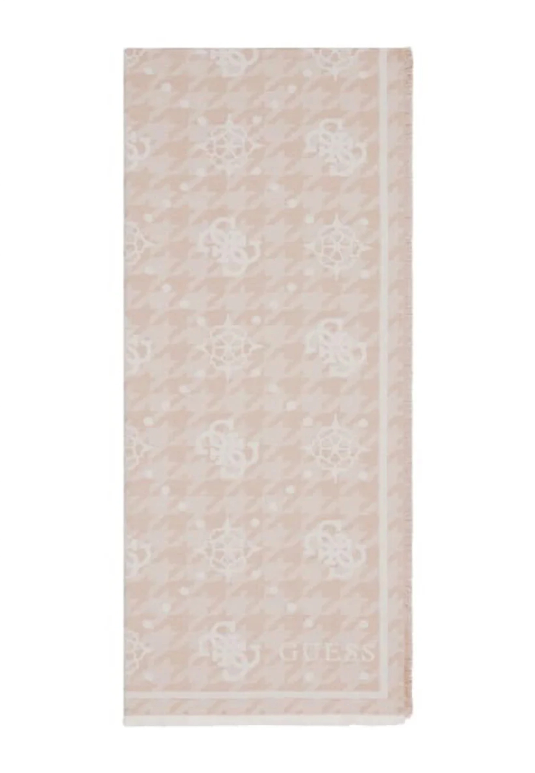SCIARPA CON MOTIVO JACQUARD E BORDI SFRANGIATI DONNA BEIGE