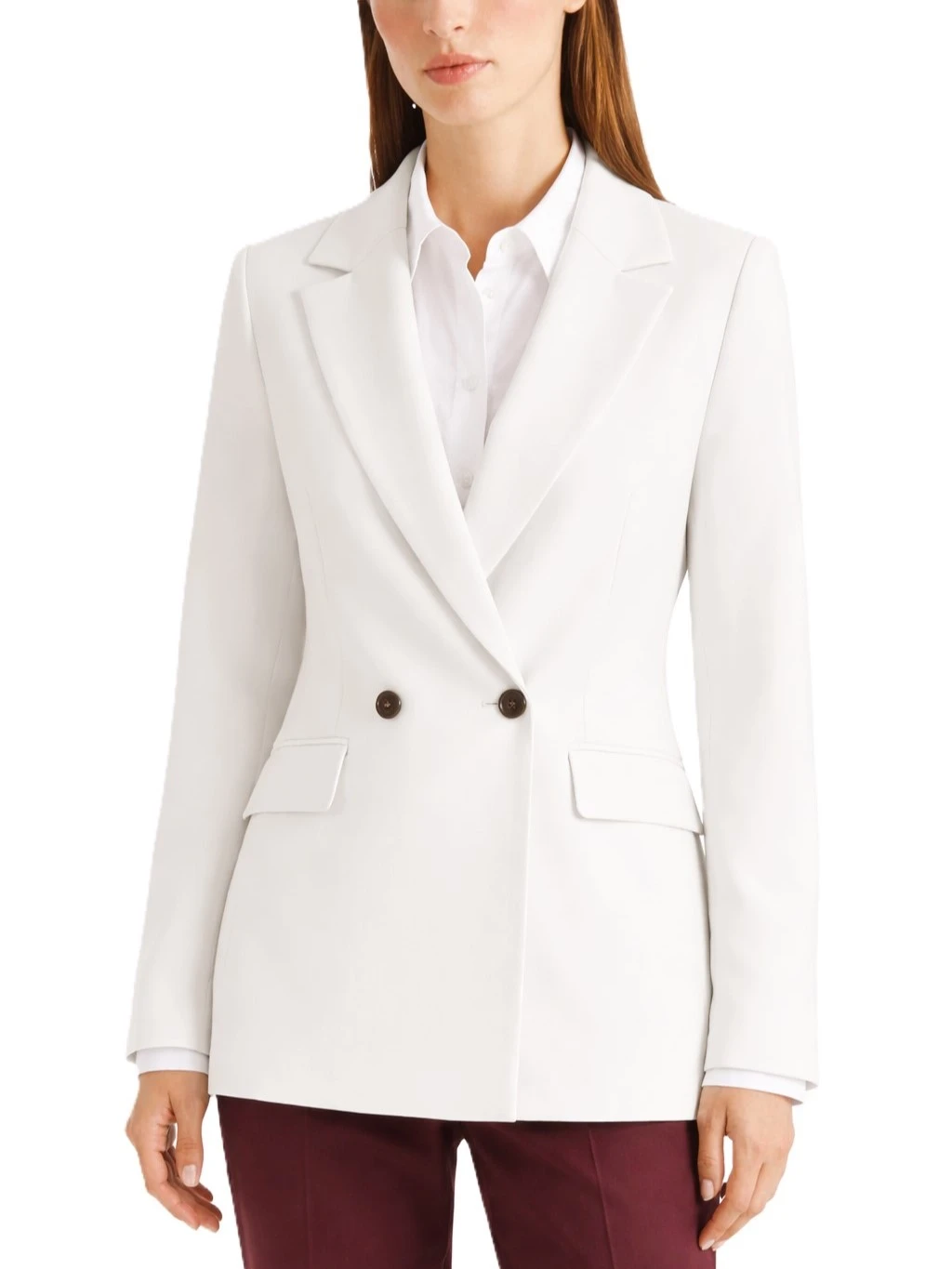 BLAZER DOPPIOPETTO CON TASCHE LATERALI A PATTA DONNE BIANCO