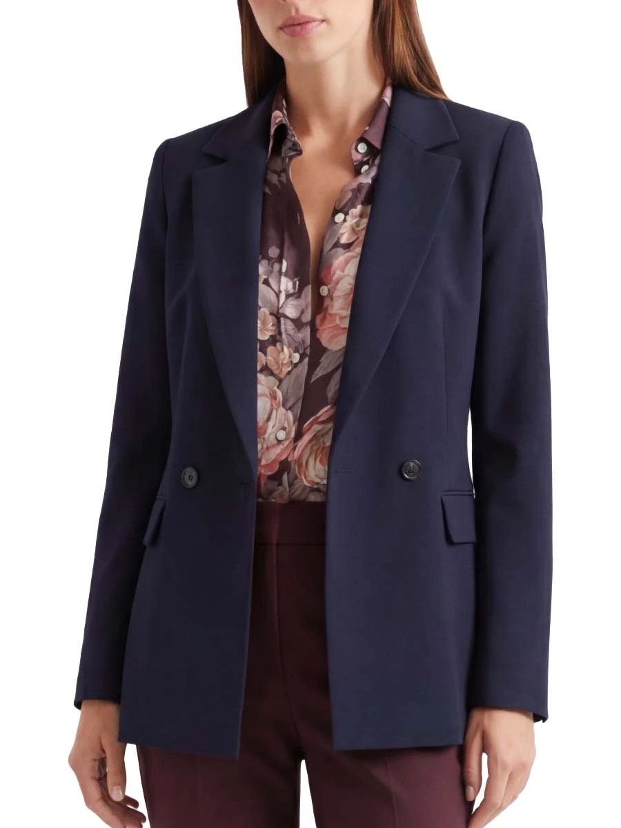 BLAZER DOPPIOPETTO CON TASCHE LATERALI A PATTA DONNE BLU
