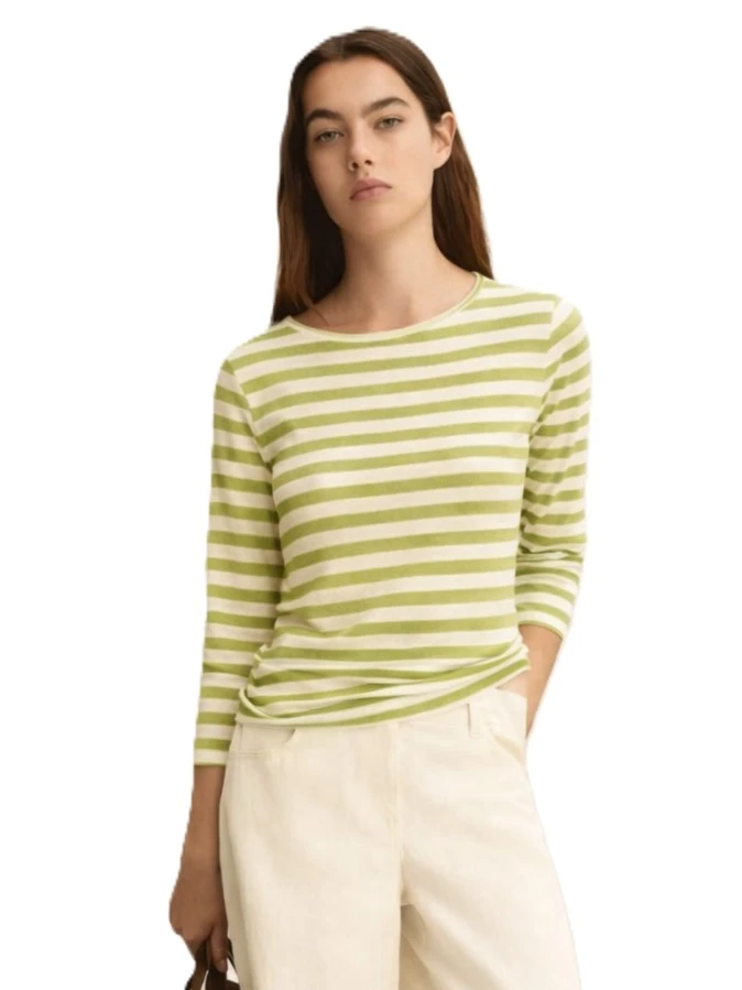 MAGLIA CON SCOLLO A BARCA IN JERSEY STRECTH DONNA VERDE