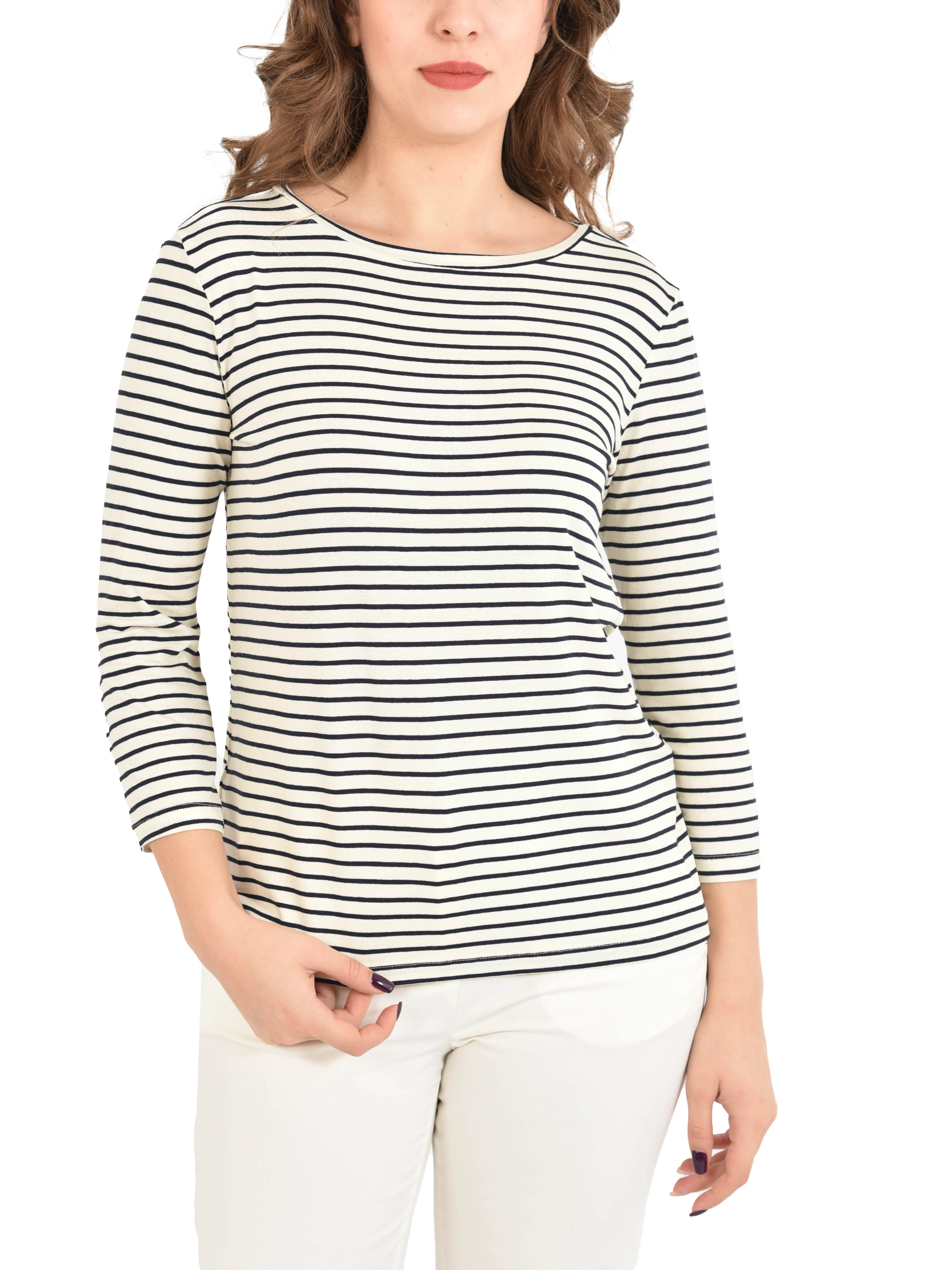 MAGLIA CON SCOLLO A BARCA IN JERSEY STRECTH DONNA NERO