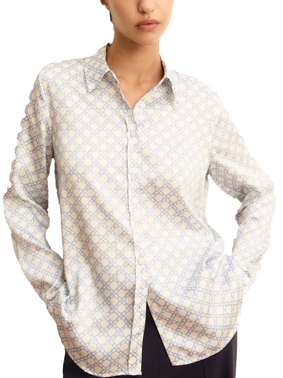 CAMICIA IN TWILL CON STAMPA DONNA BIANCO