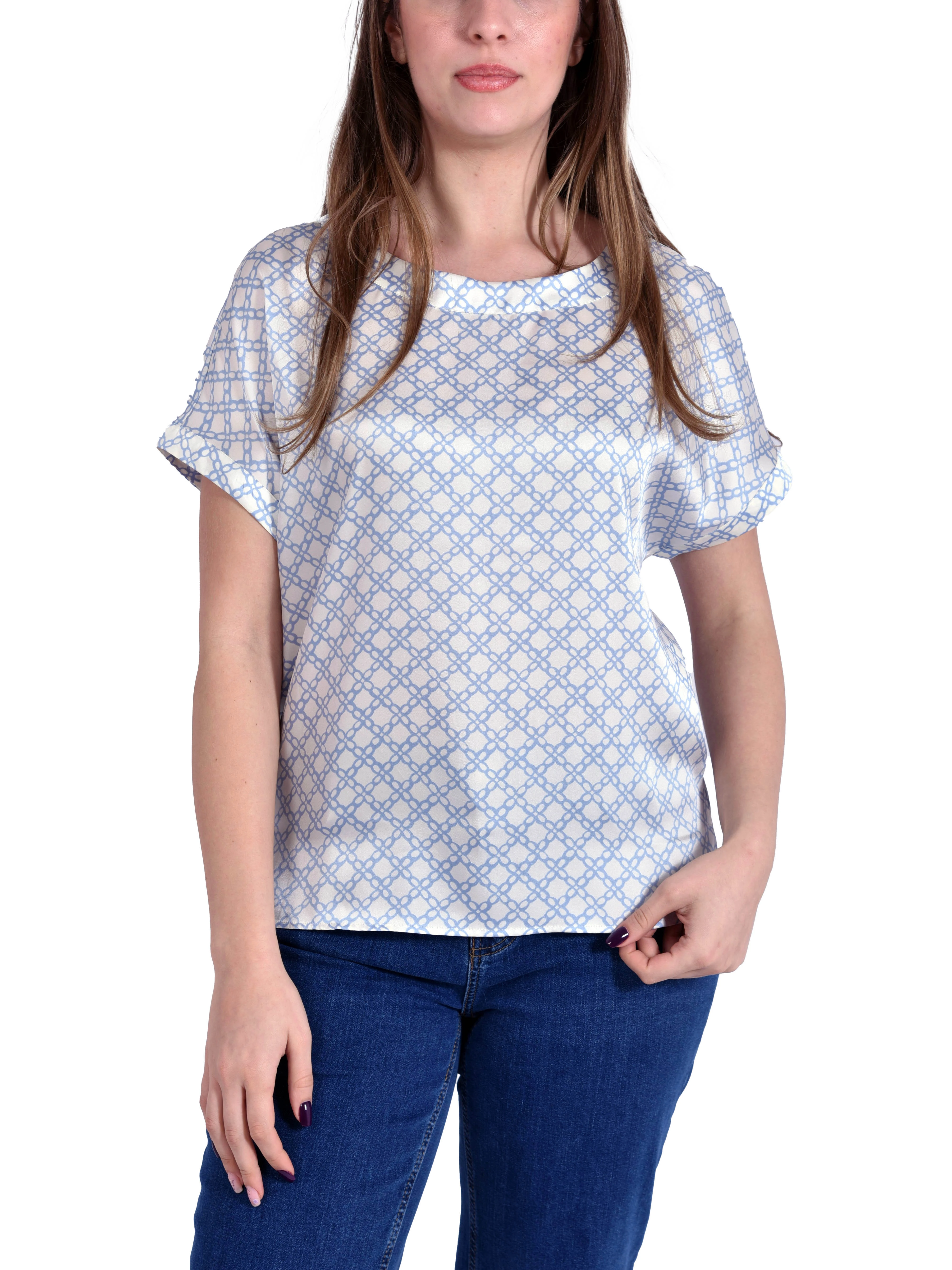 BLUSA SCOLLO A GIRO CON STAMPA DONNA 003 FONDO