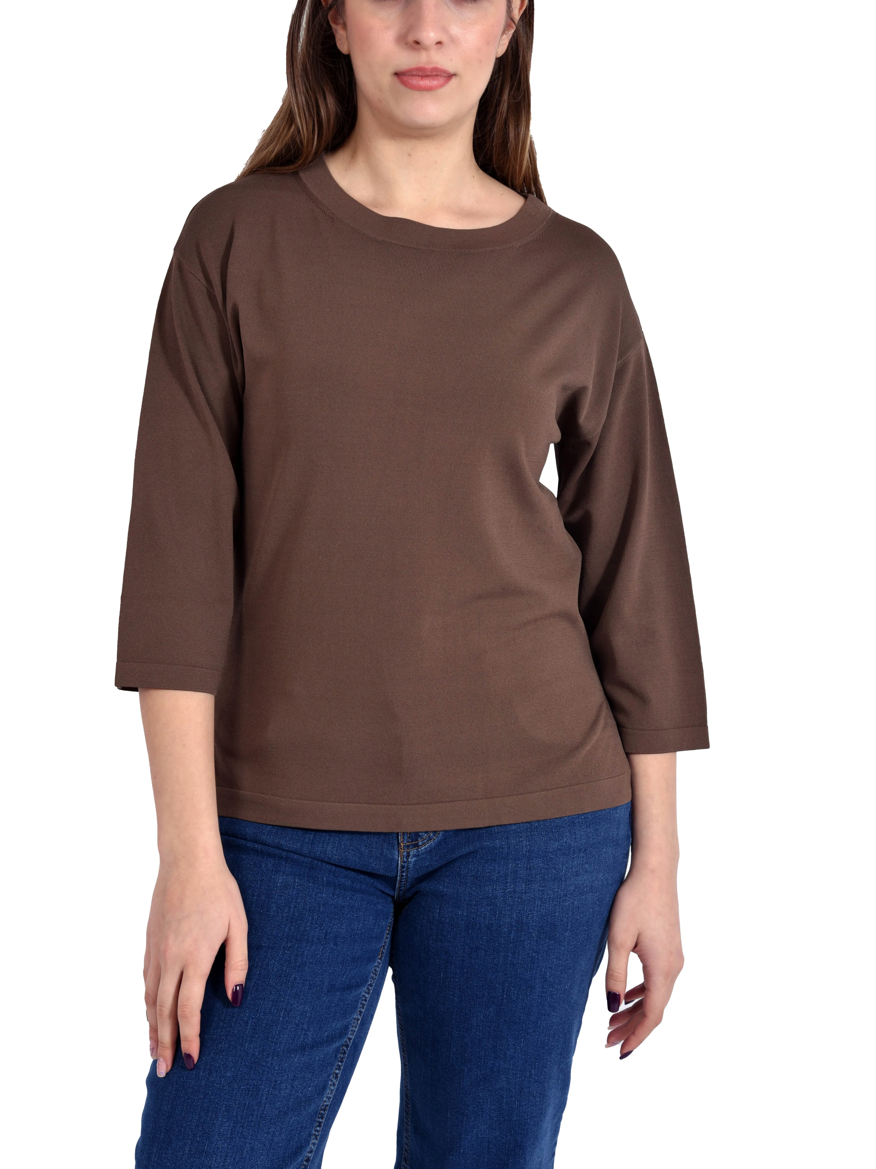 BLUSA IN VISCOSA CONFORTEVOLE DONNA MARRONE