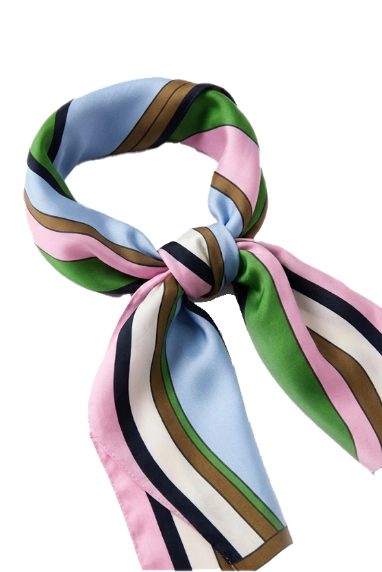 FOULARD IN TWILL DI SERA CON FANTASIA MULTICOLORE DONNA ROSA