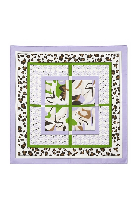 FOULARD IN TWILL DI SETA CON FANTASIA MULTICOLORE DONNA VIOLA